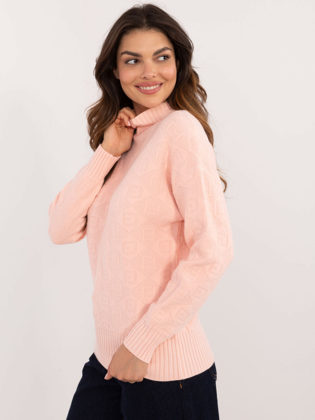 MELFIA – Musterpullover mit Stehkragen