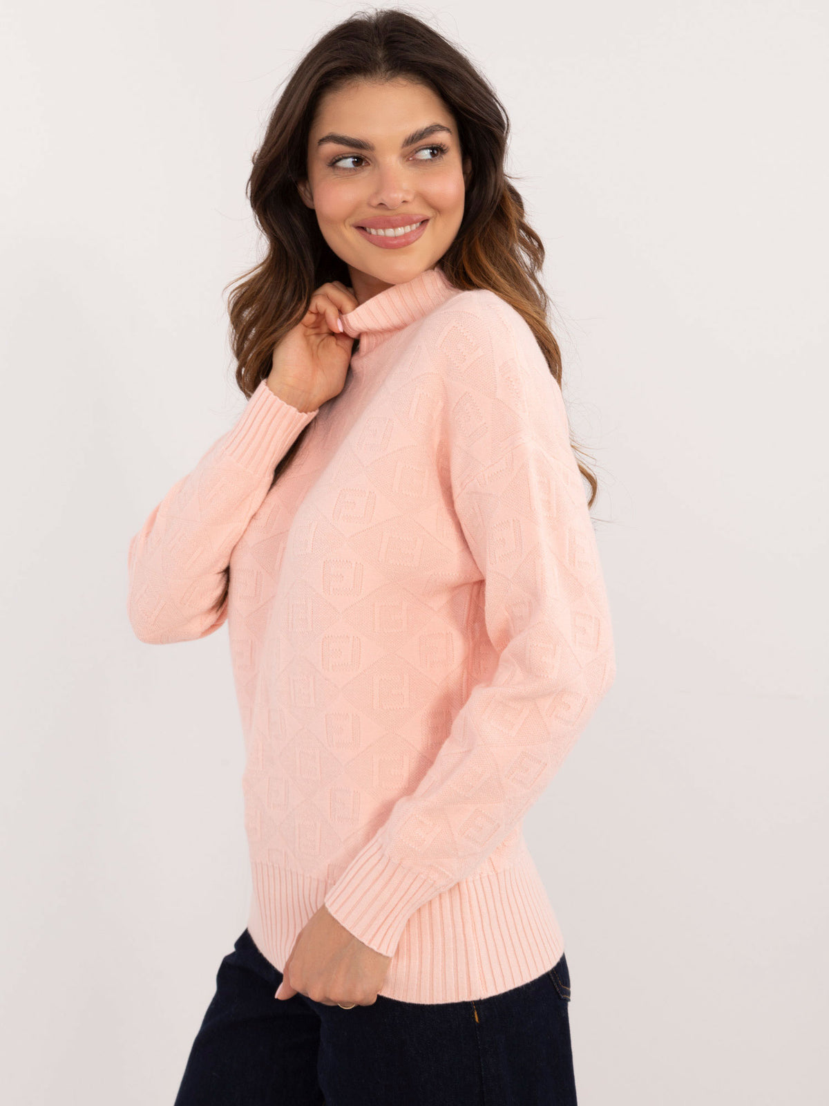 MELFIA – Musterpullover mit Stehkragen
