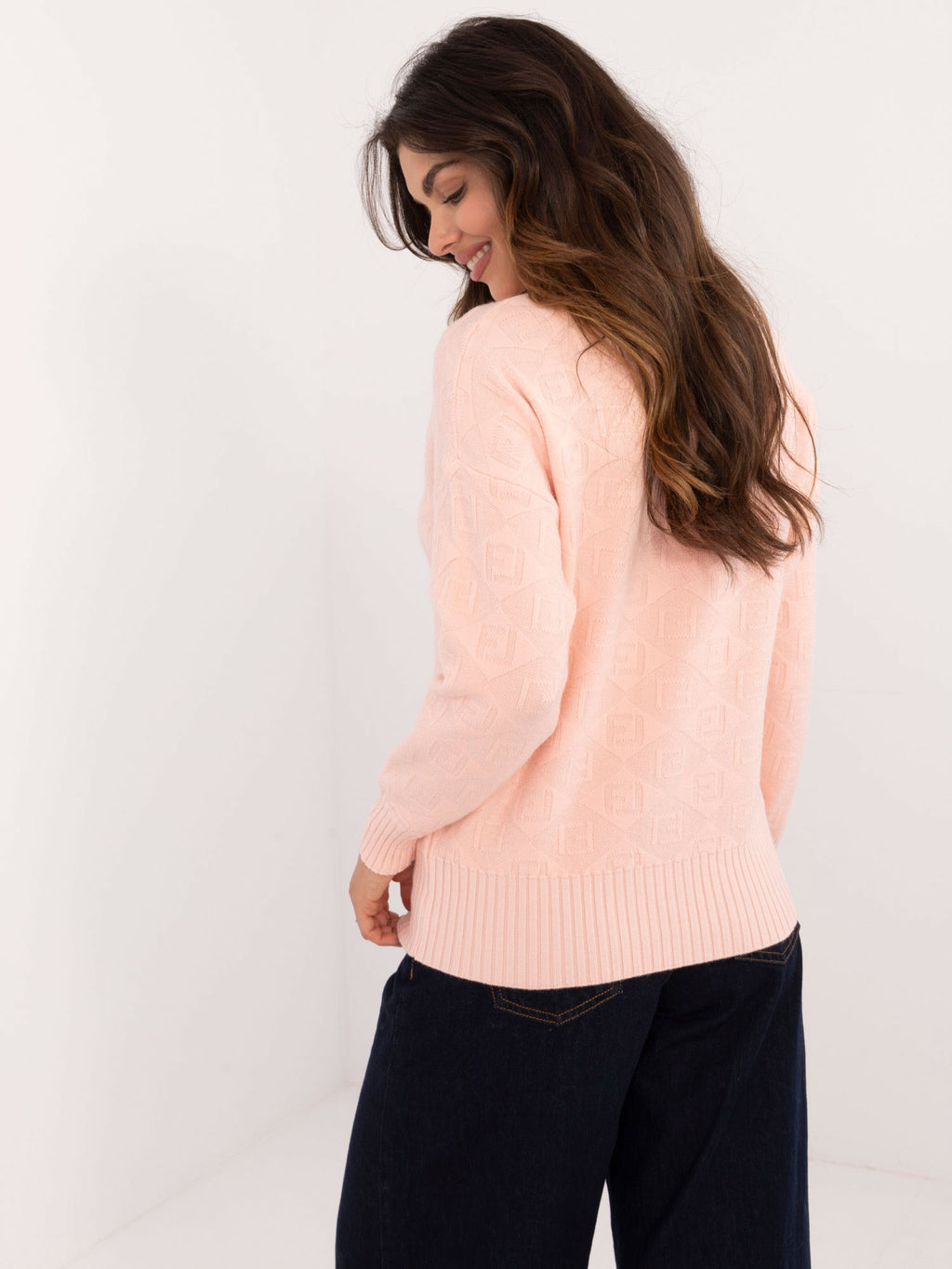 MELFIA – Musterpullover mit Stehkragen