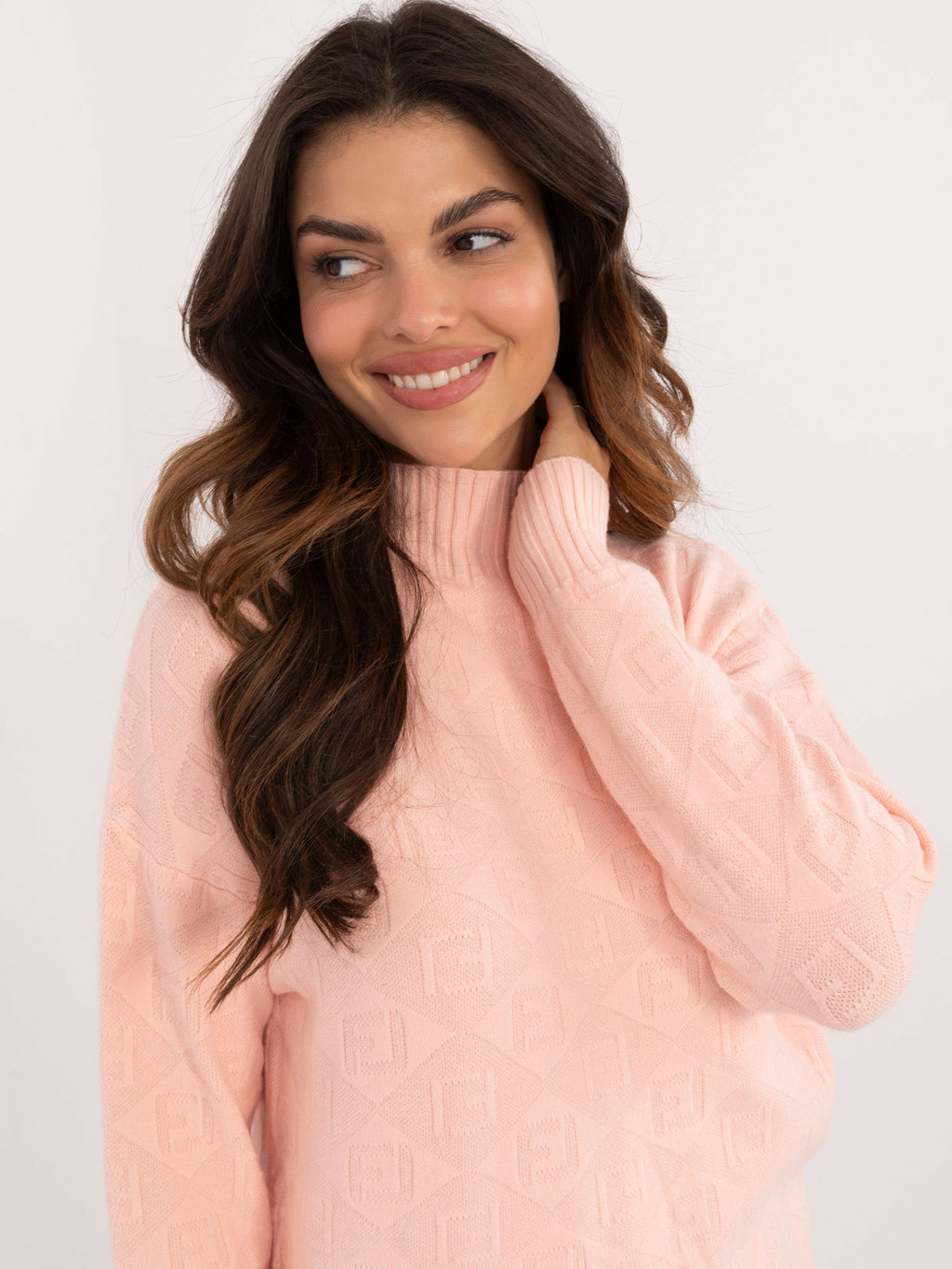 MELFIA – Musterpullover mit Stehkragen