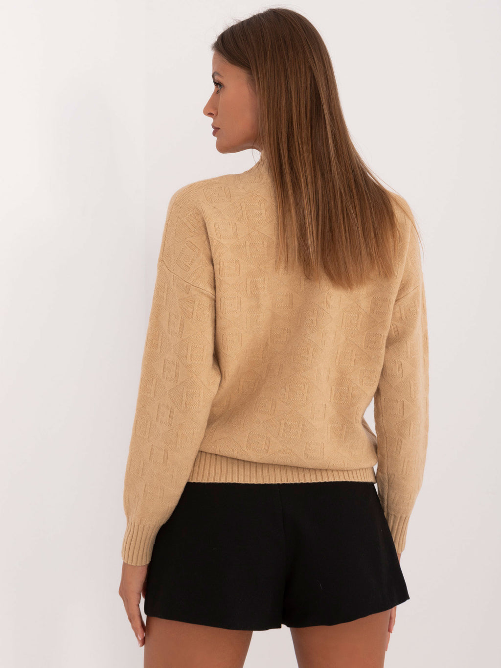 MELFIA – Musterpullover mit Stehkragen
