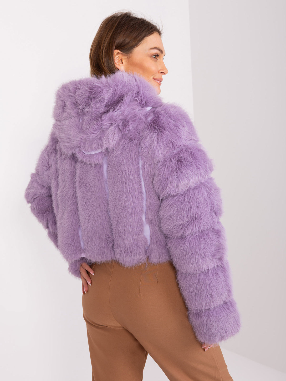 MELFIA Cropped Faux Fur Jacket