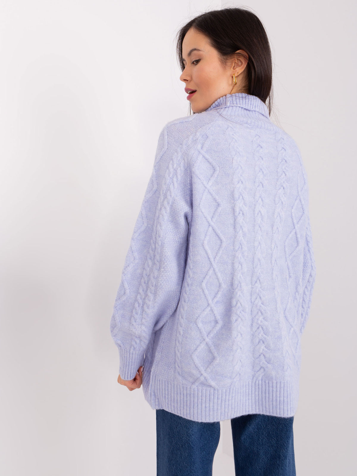 MELFIA – Damenpullover mit Zopfmuster und Rollkragen