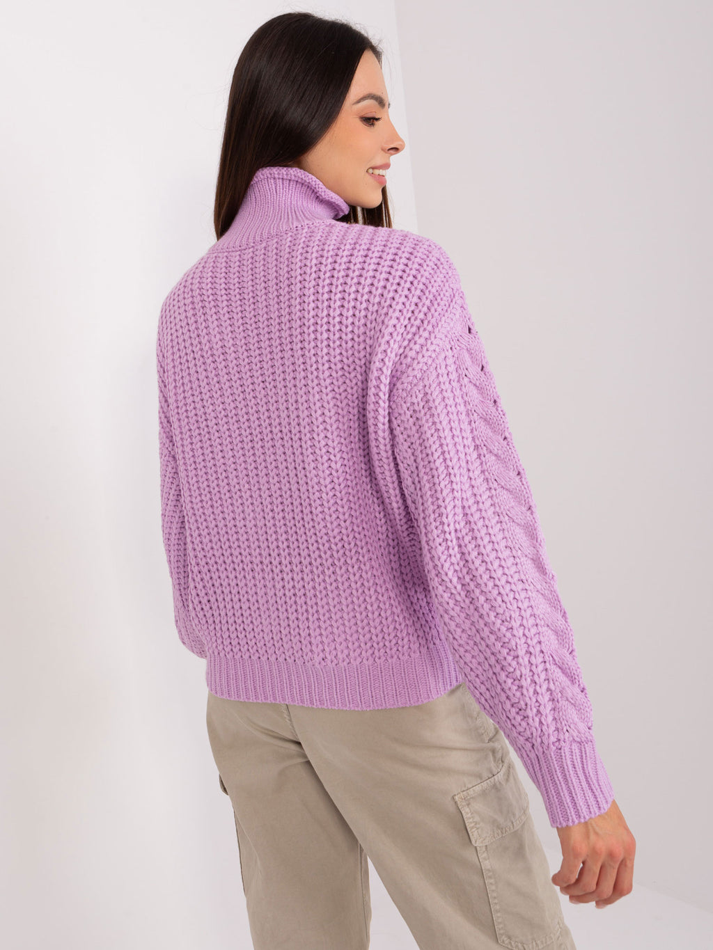 MELFIA – Damen Oversize-Pullover mit Zopfmuster