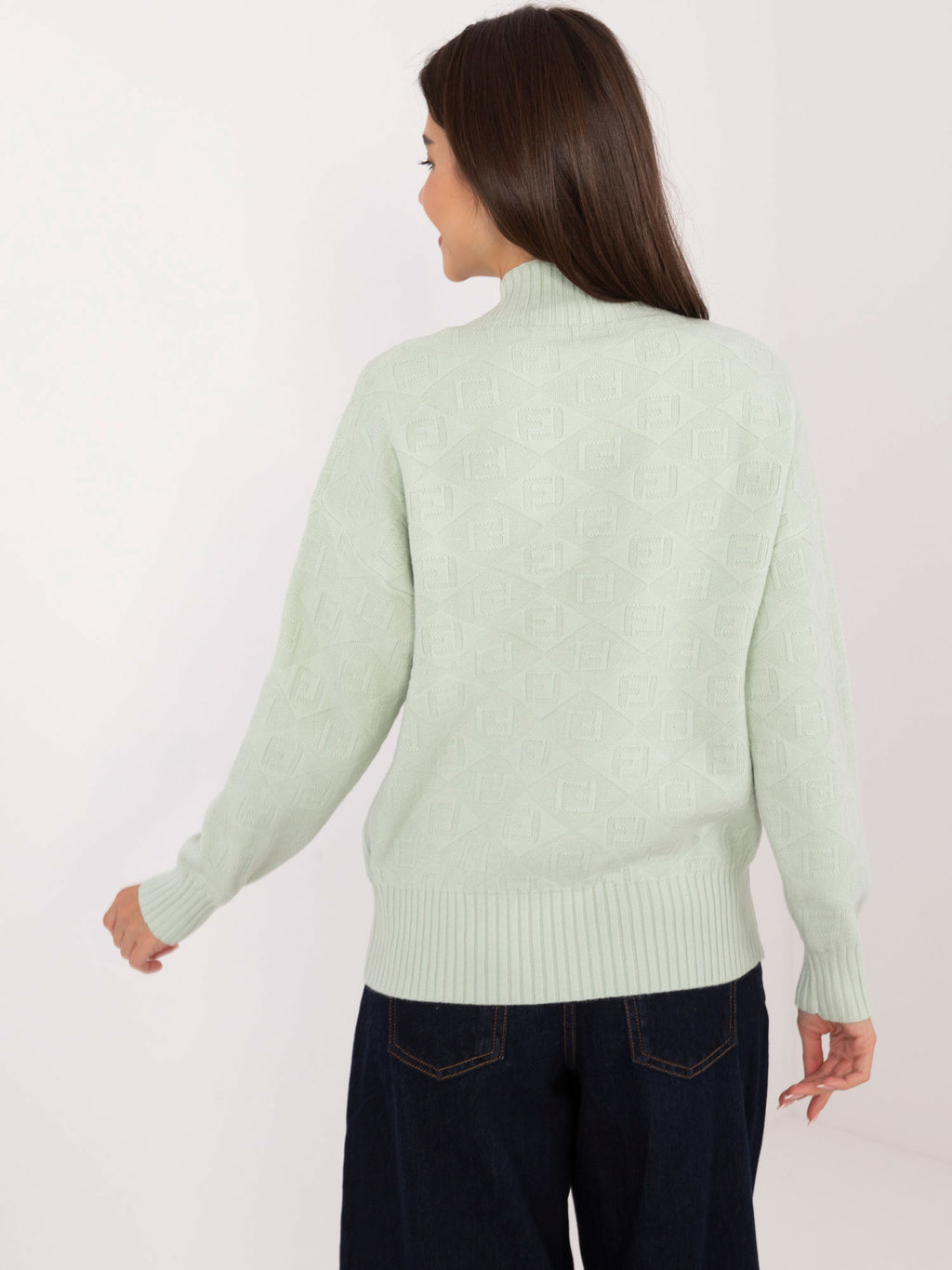 MELFIA – Musterpullover mit Stehkragen