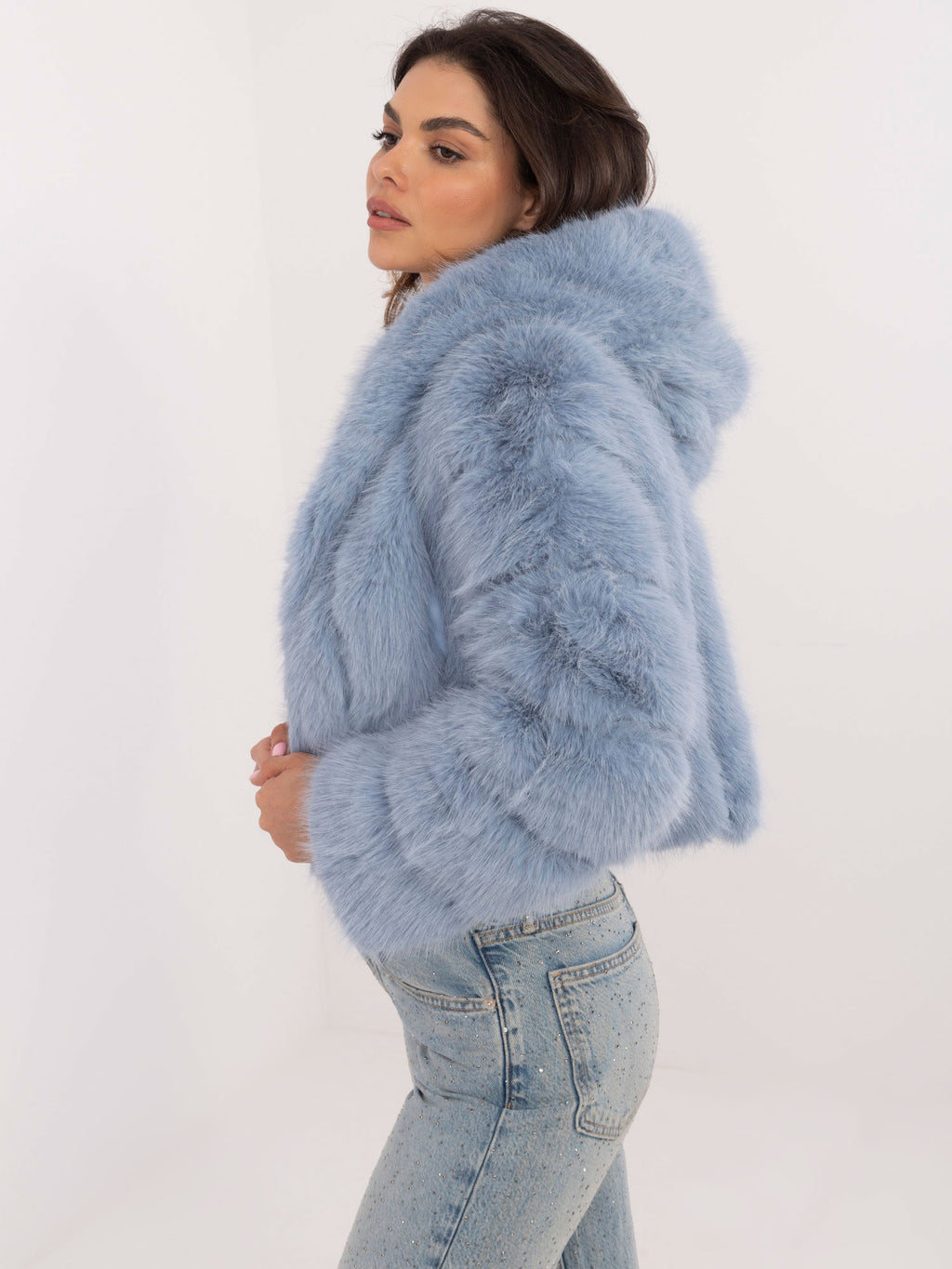 MELFIA LIA – Elegante Damen-Pelzjacke mit Kapuze