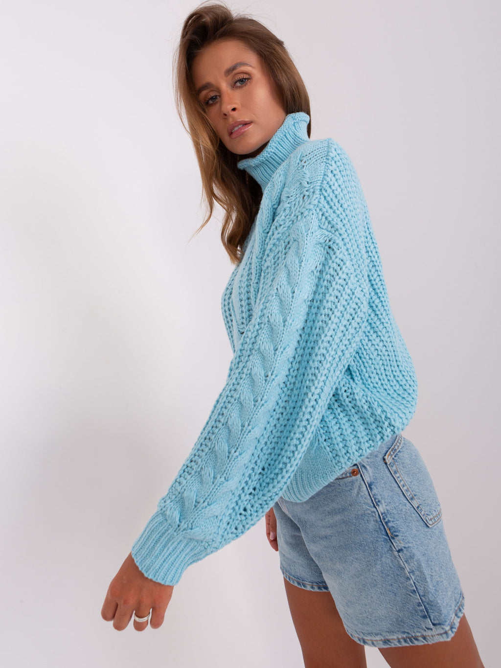 MELFIA – Damen Oversize-Pullover mit Zopfmuster