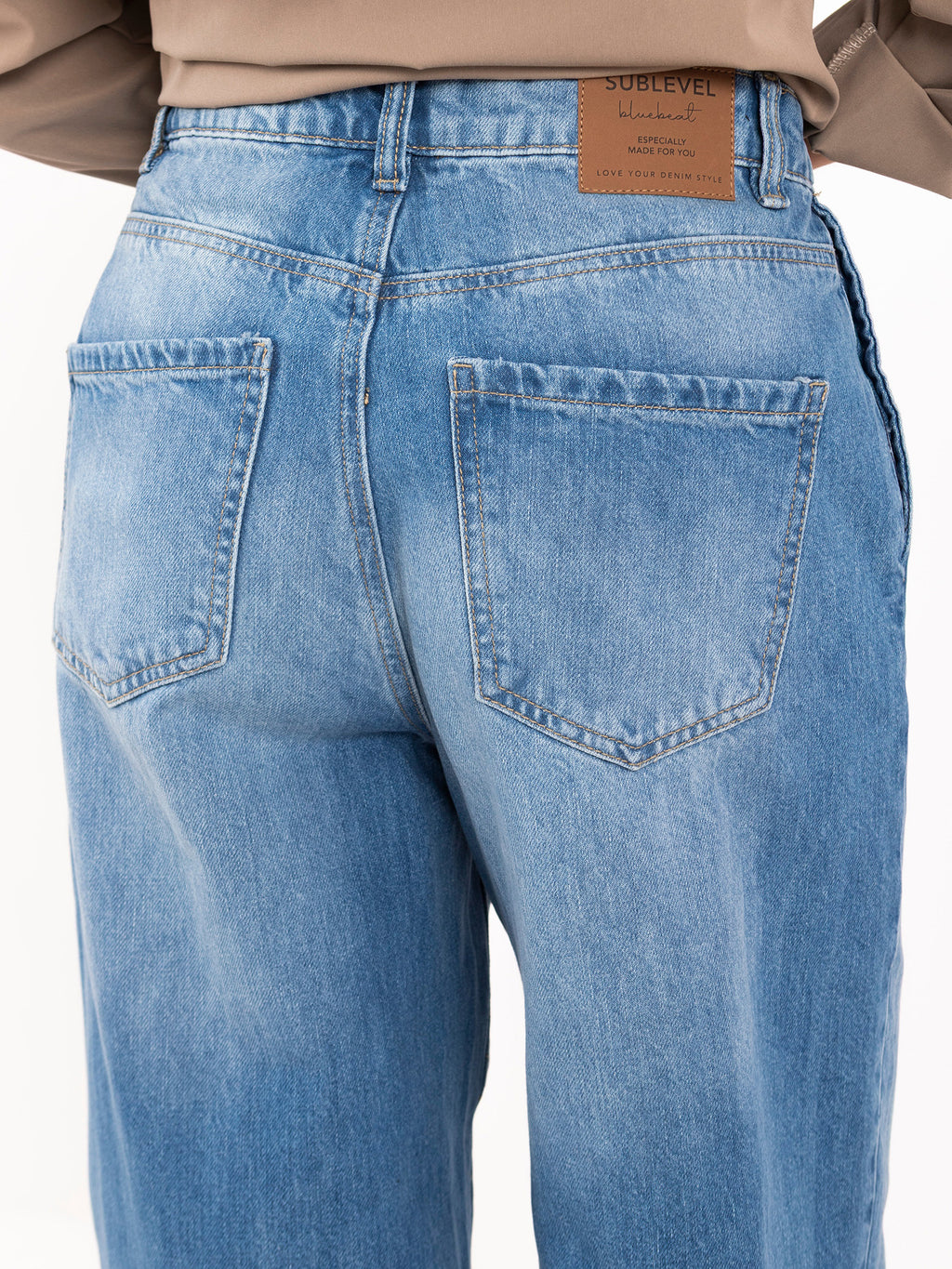 MELFIA LUNA 7/8 Wide-Leg Jeans in Hellblau