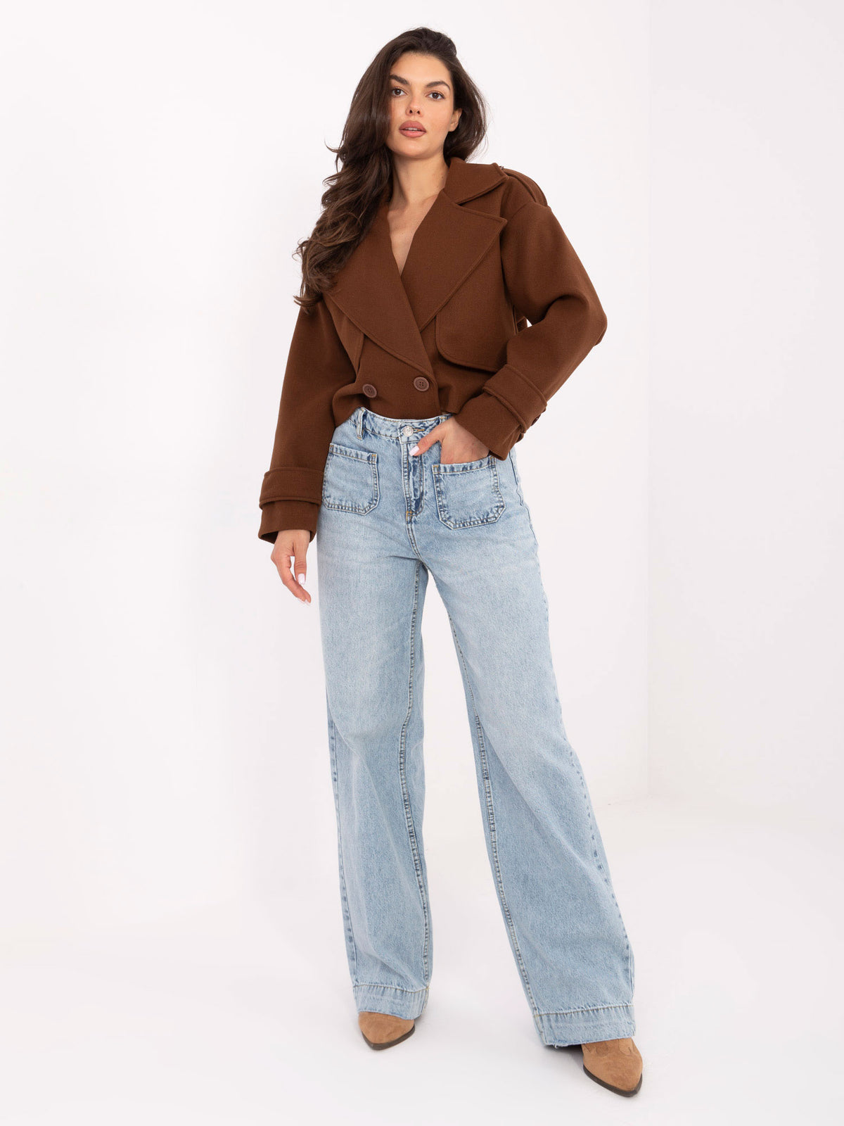 MELFIA Hellblaue Wide-Leg Jeans mit weitem Bein