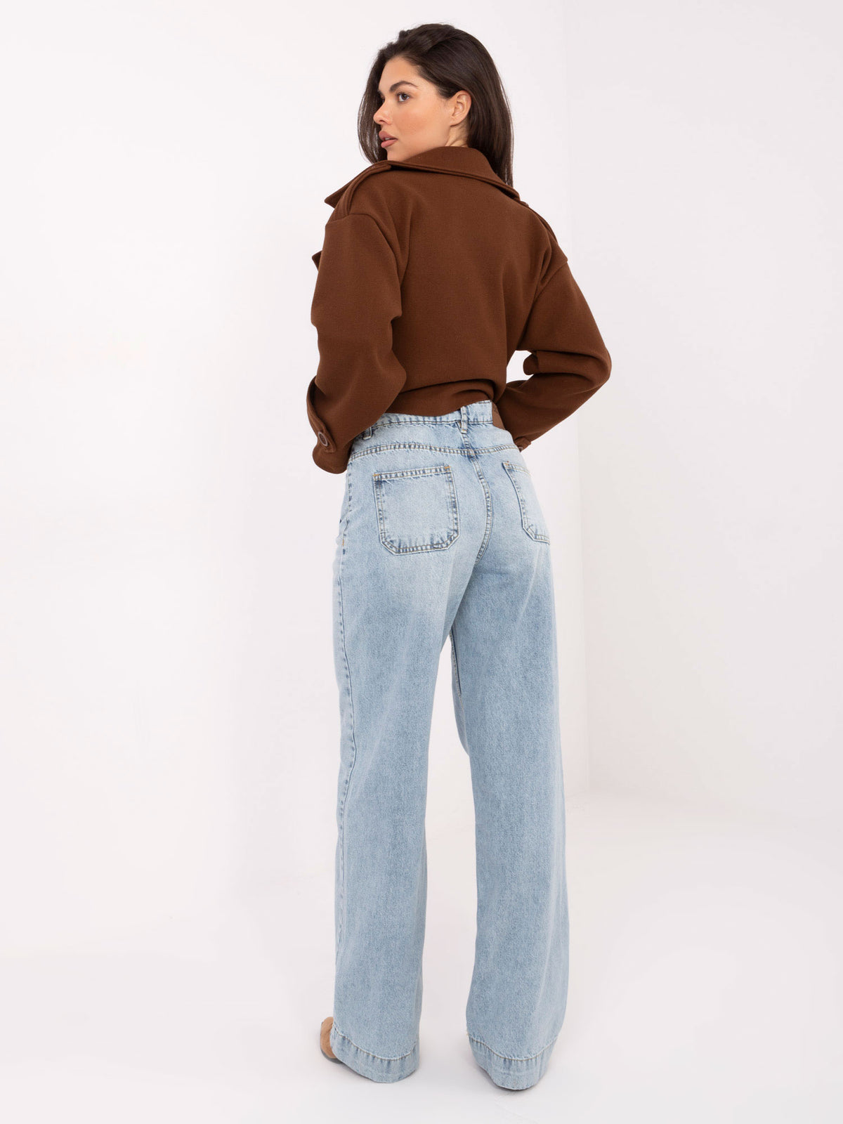 MELFIA Hellblaue Wide-Leg Jeans mit weitem Bein