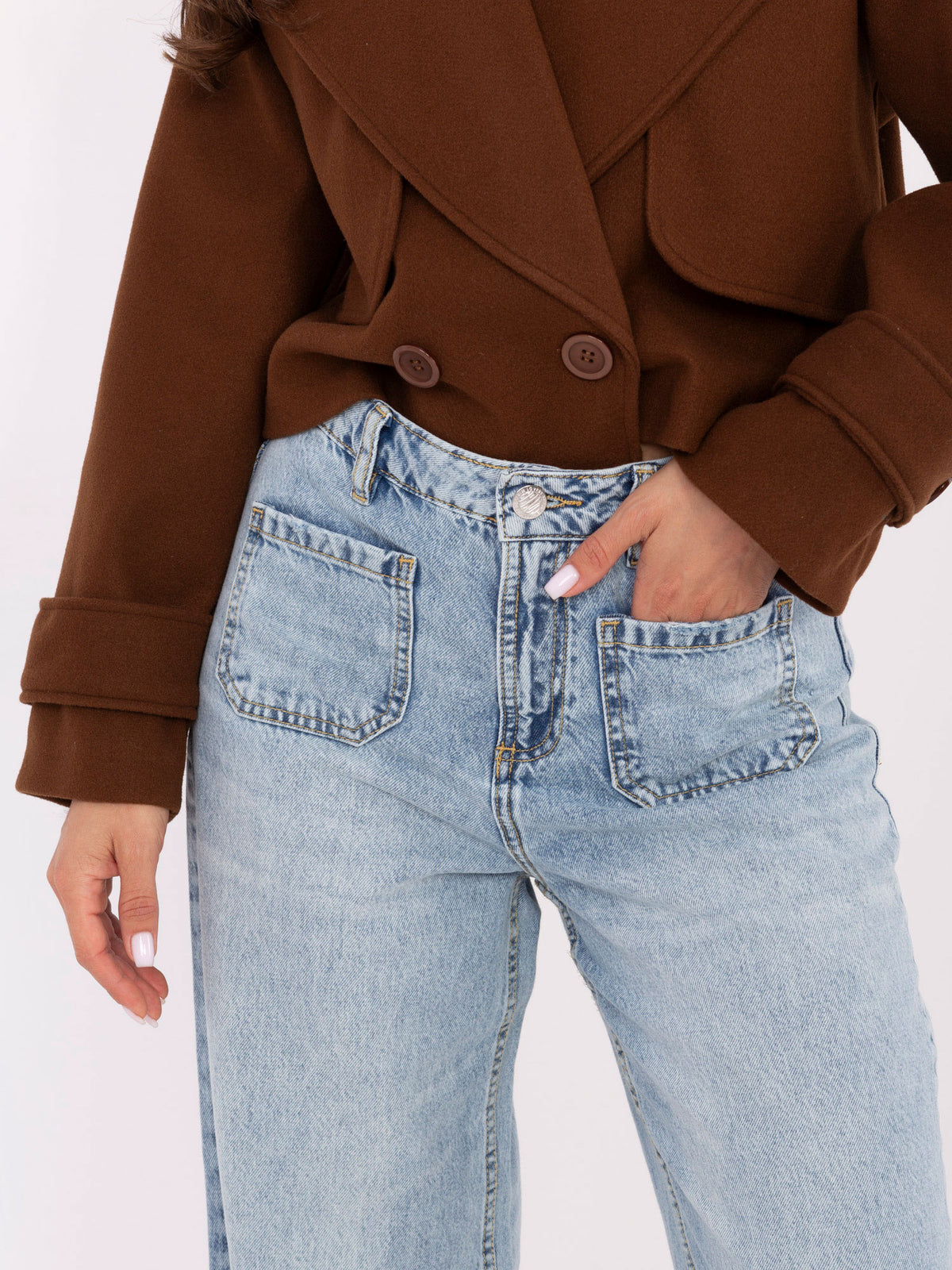 MELFIA Hellblaue Wide-Leg Jeans mit weitem Bein