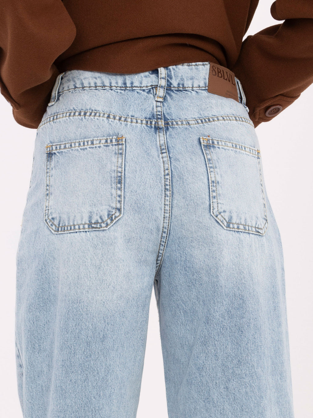 MELFIA Hellblaue Wide-Leg Jeans mit weitem Bein