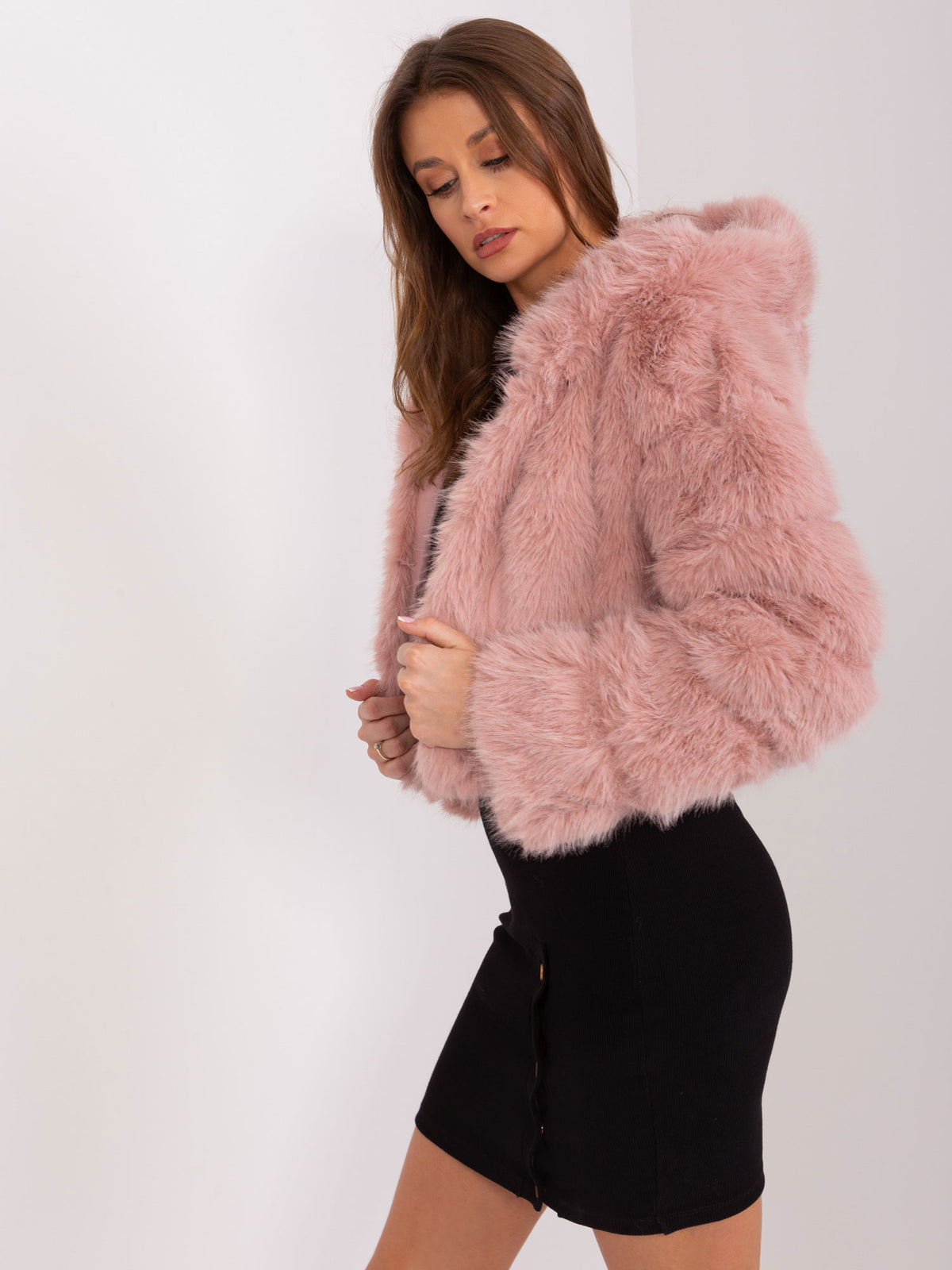 MELFIA Cropped Faux Fur Jacket