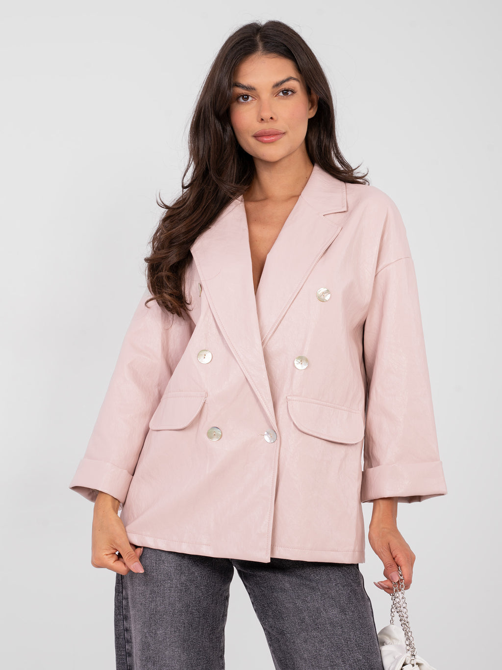 MELFIA   Oversize-Jacke aus Kunstleder