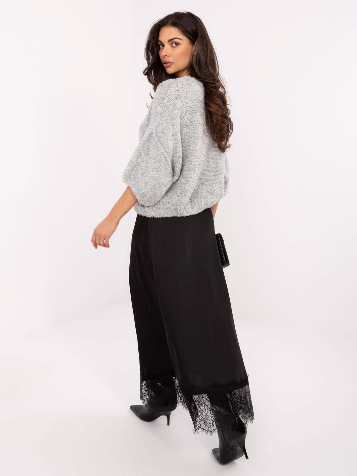 MELFIA® Bouclé-Pullover mit Knöpfen