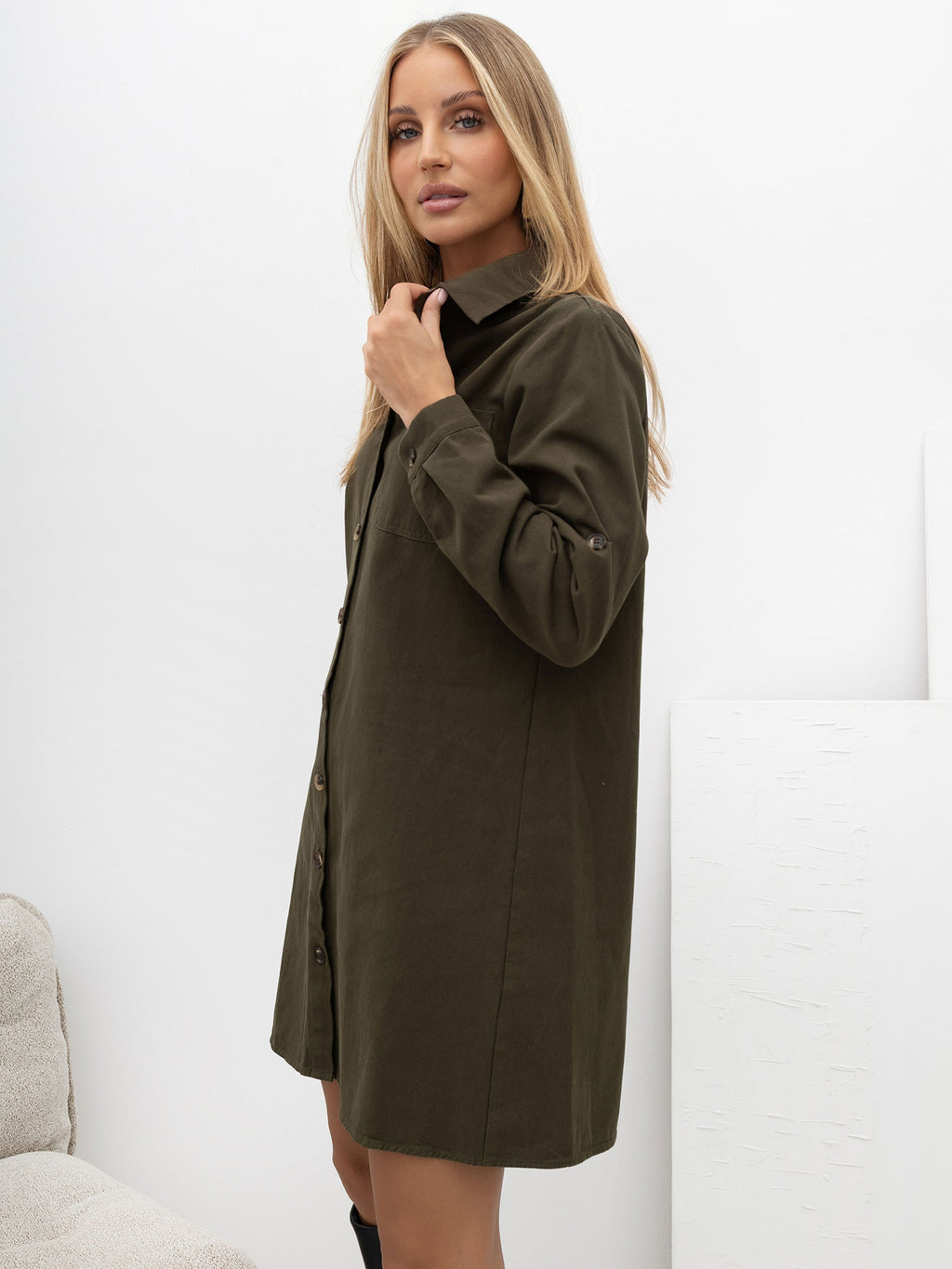 MELFIA LOREA – Jeanskleid im Hemd-Schnitt