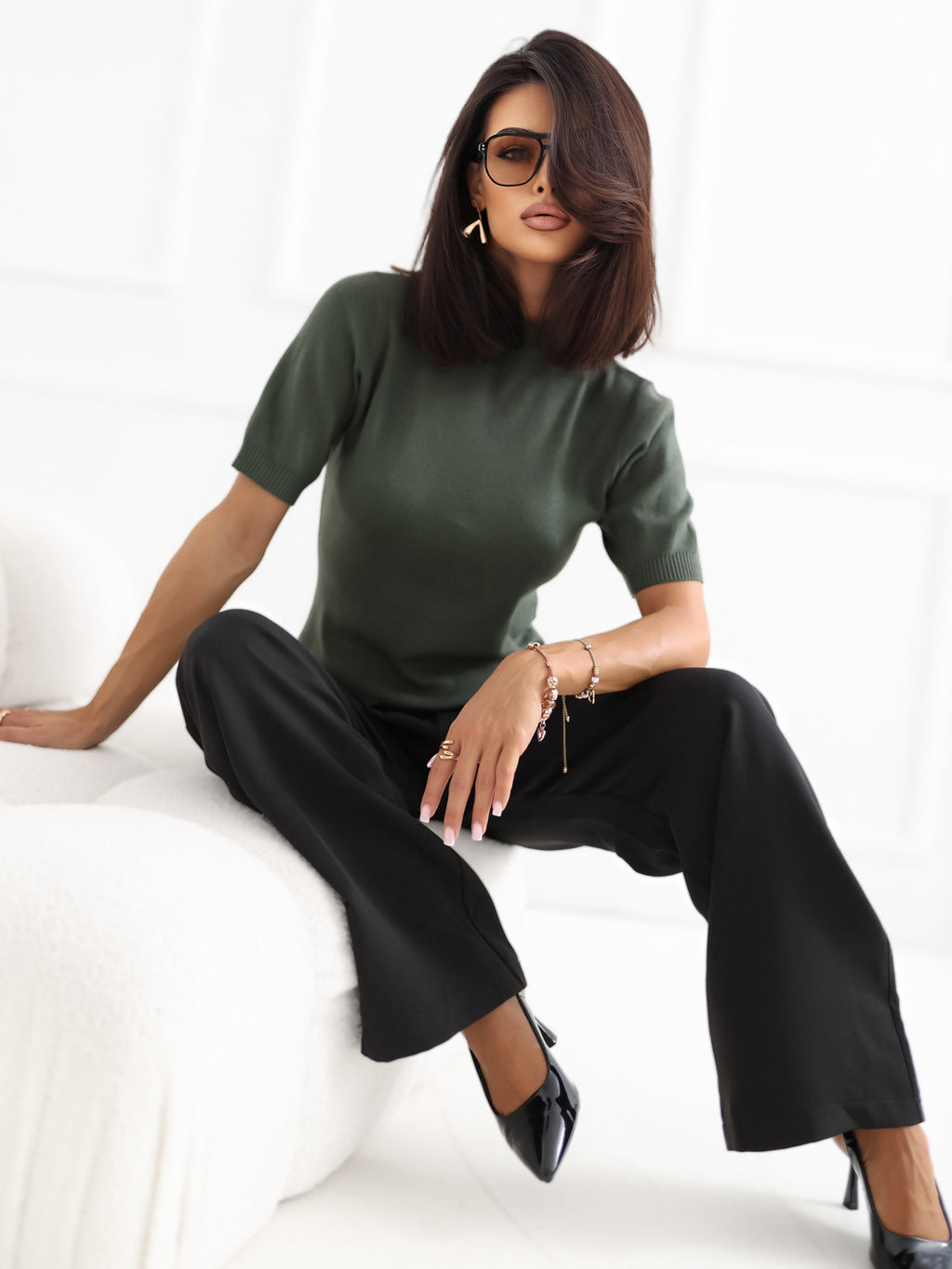 MELFIA  – Klassischer Pullover mit Kurzen Ärmeln