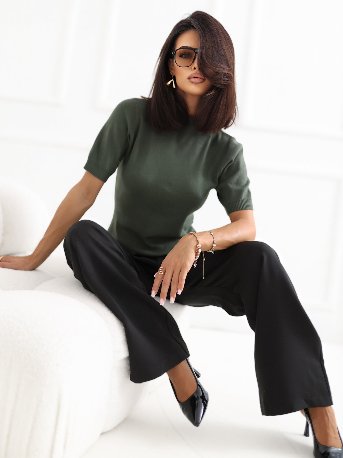 MELFIA  – Klassischer Pullover mit Kurzen Ärmeln