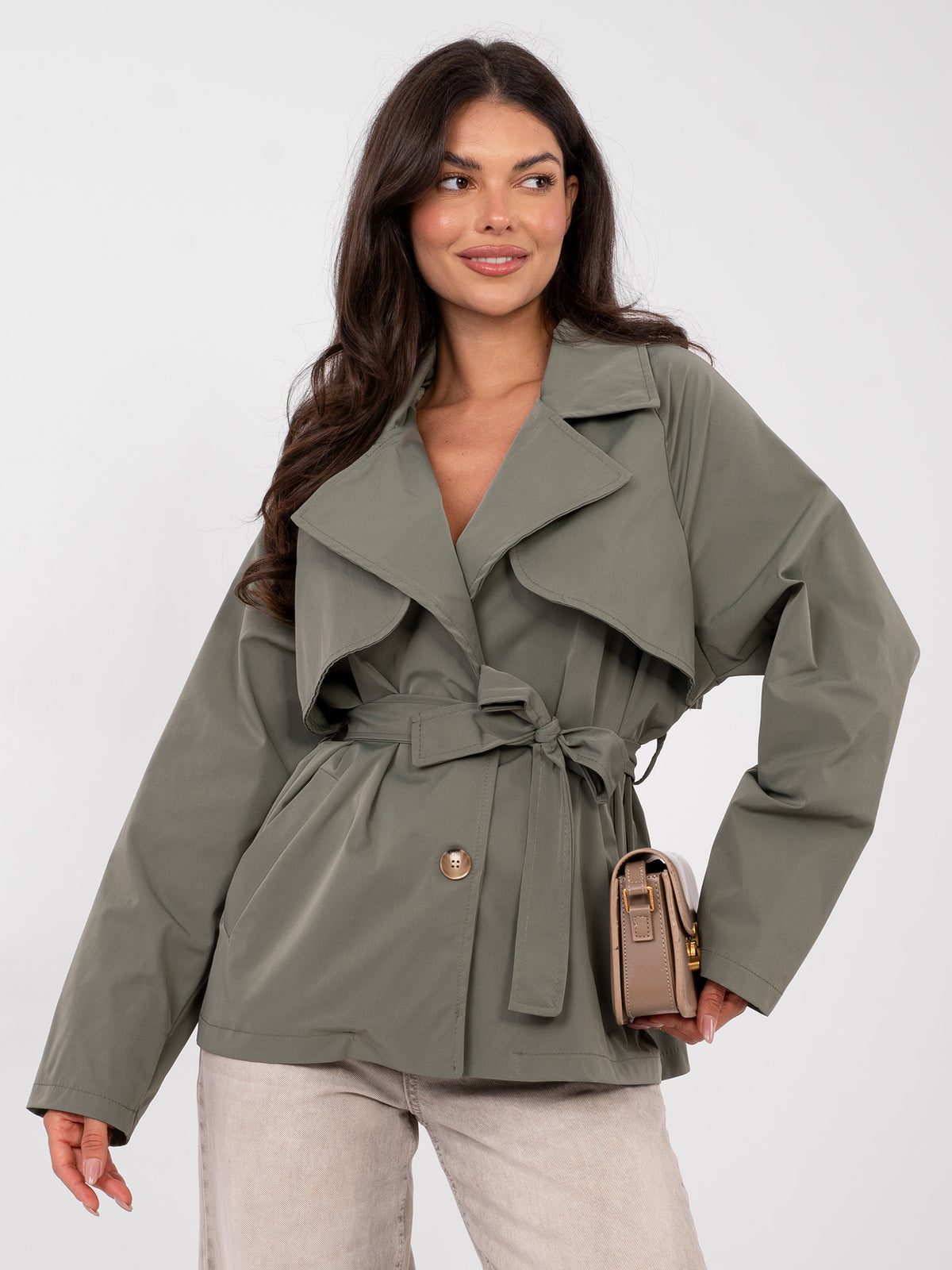 MELFIA Cropped Trench Coat