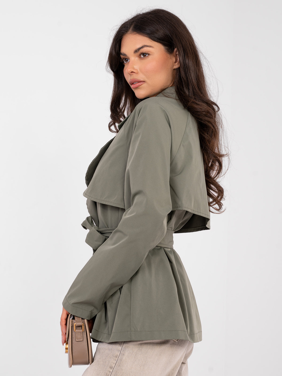 MELFIA Cropped Trench Coat