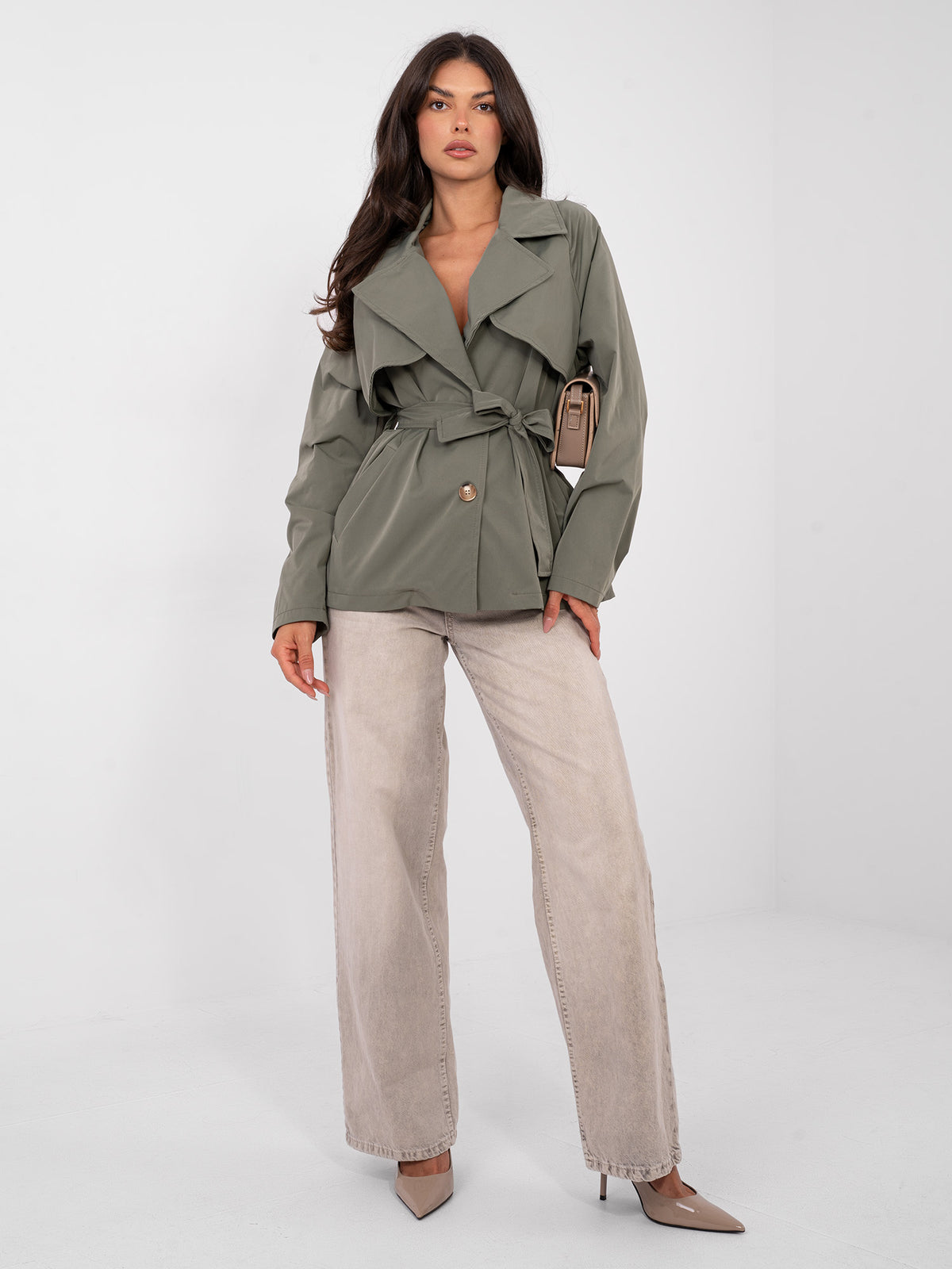 MELFIA Cropped Trench Coat