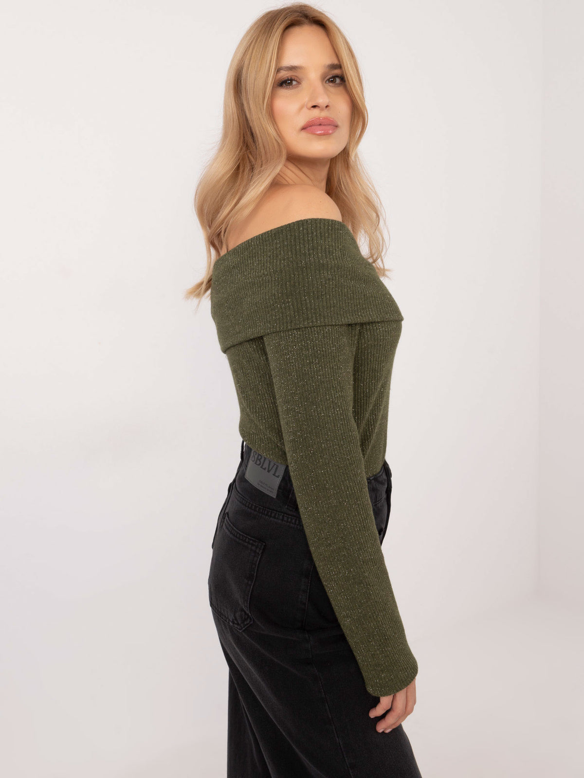 MELFIA Enganliegender Pullover mit Schalkragen