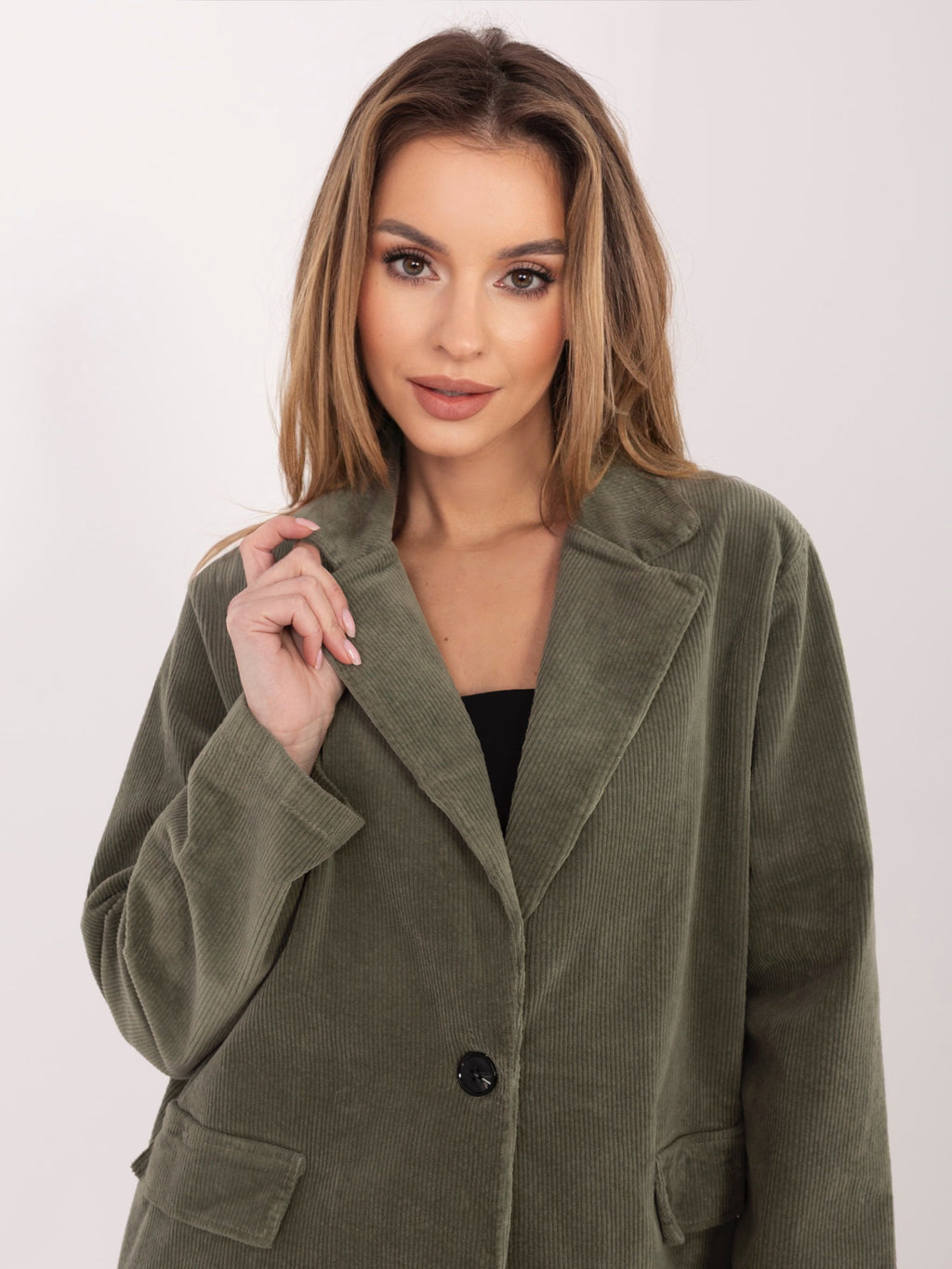 MELFIA  Cordjacke mit Taschenimitat
