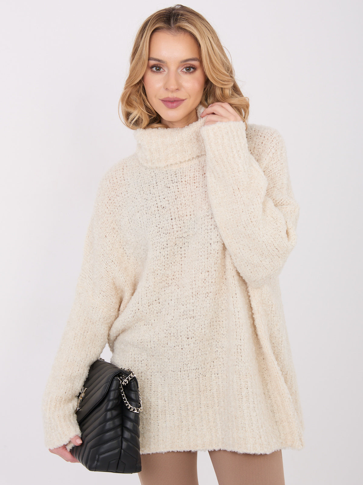 MELFIA – Oversize-Pullover aus Bouclé