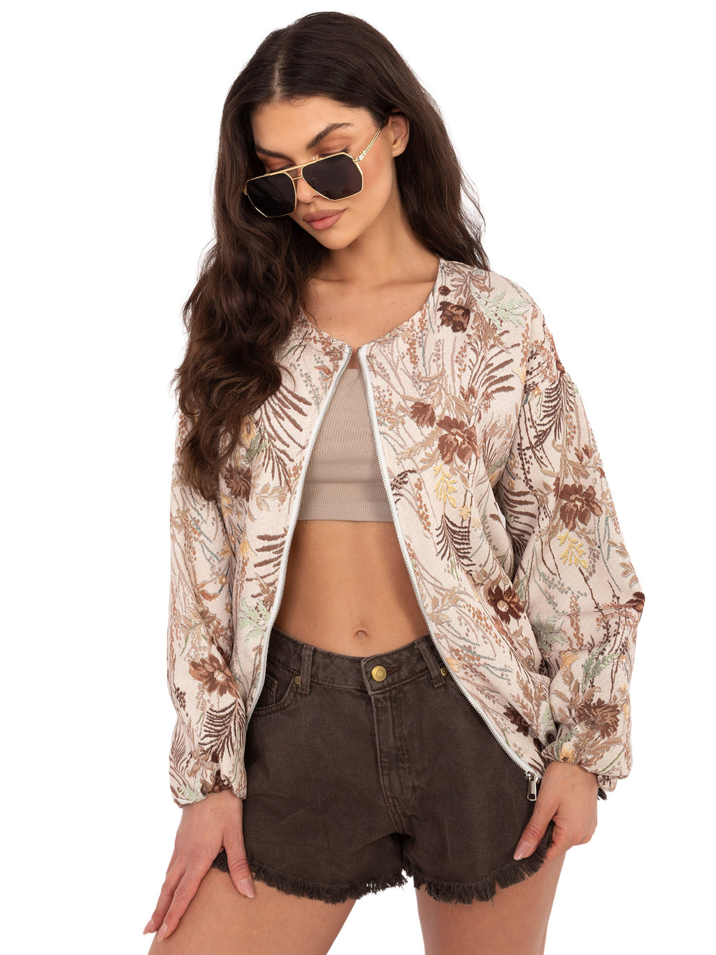 MELFIA Floral Bomber Jacket