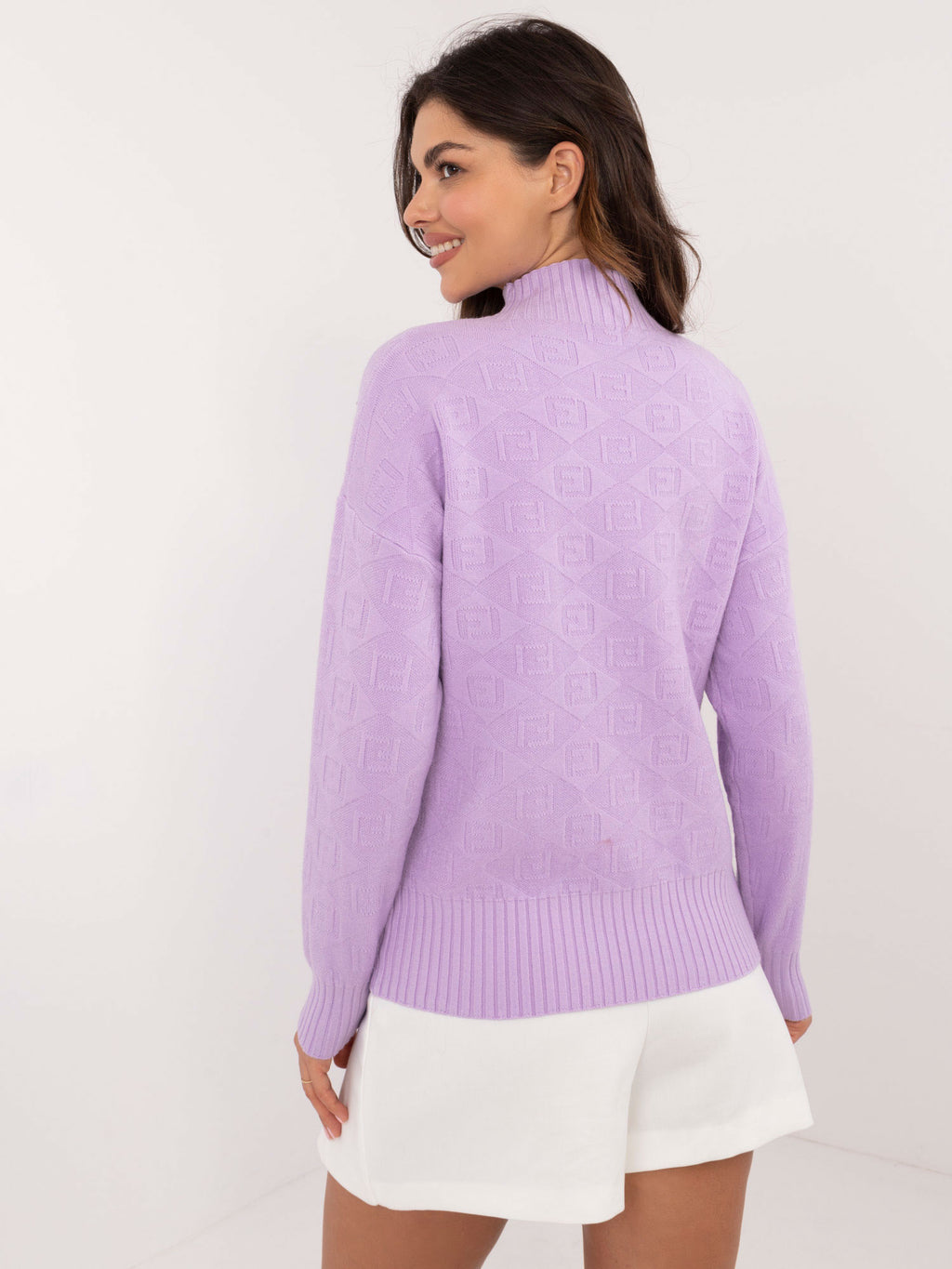 MELFIA – Musterpullover mit Stehkragen
