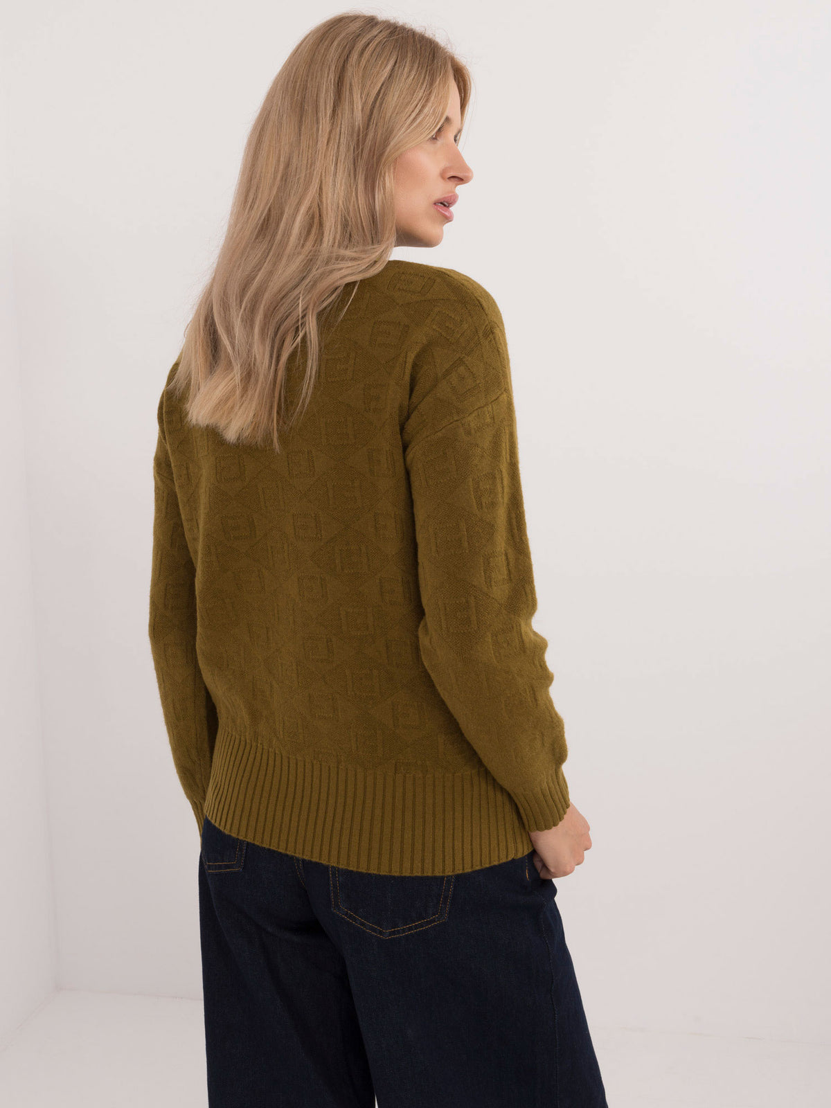 MELFIA – Musterpullover mit Stehkragen
