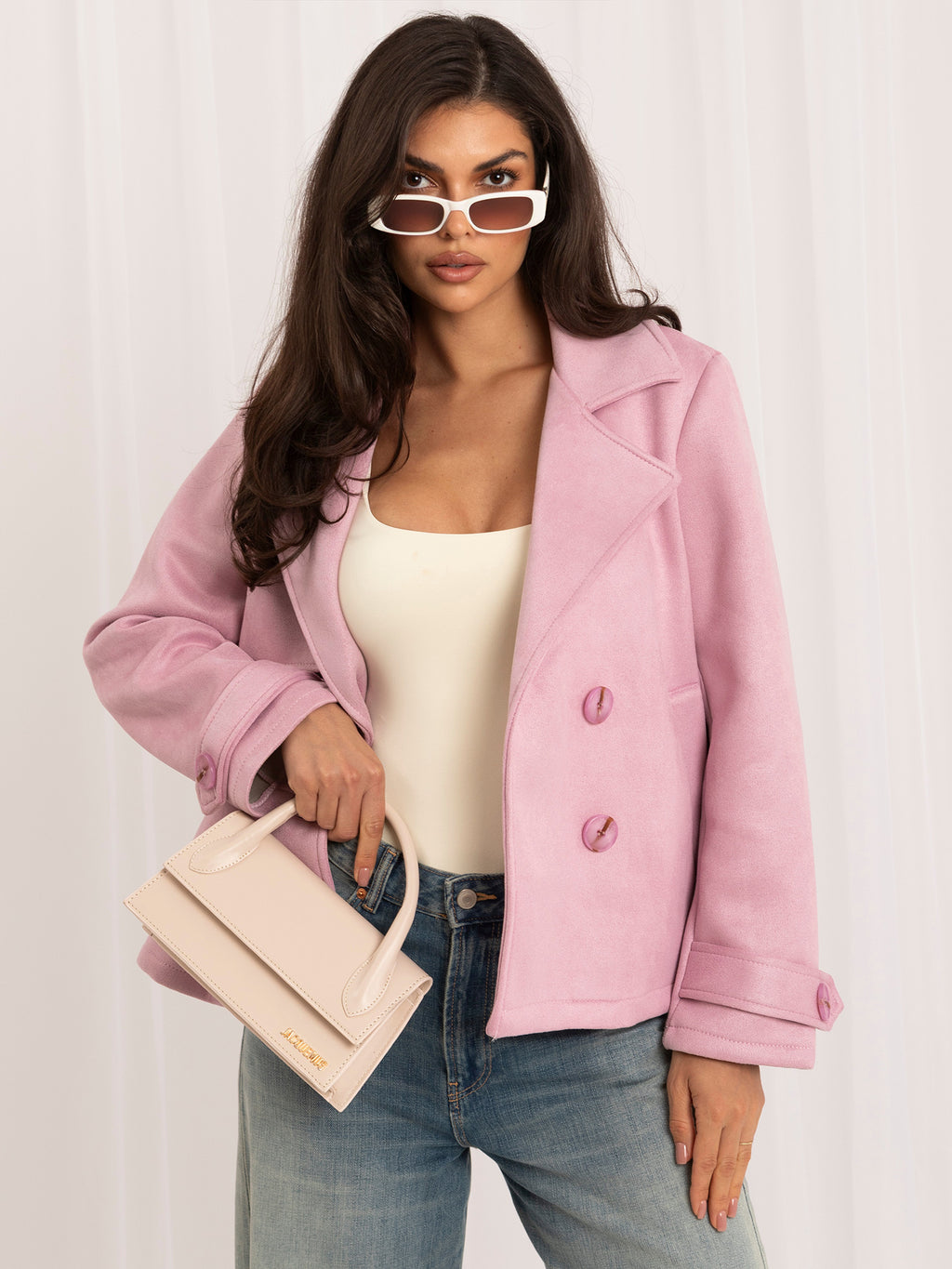 MELFIA Wildledermantel mit Taschen