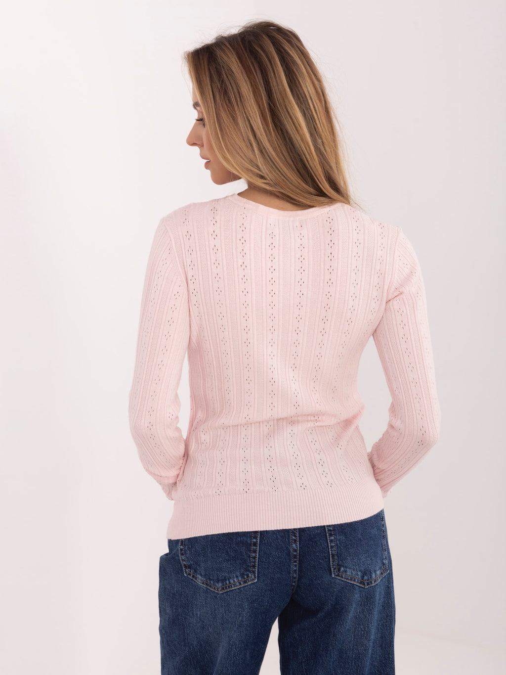 MELFIA – Durchbrochene Strickjacke mit Knopfschluss