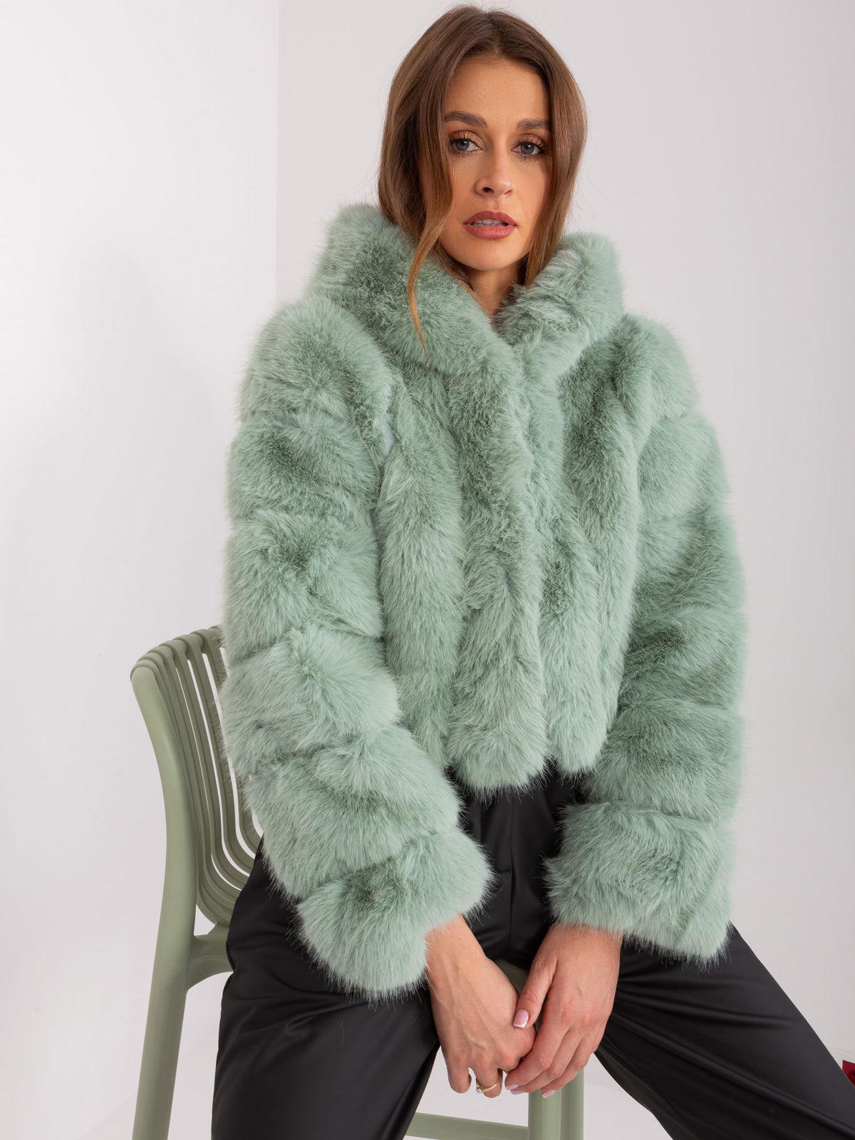 MELFIA Cropped Faux Fur Jacket