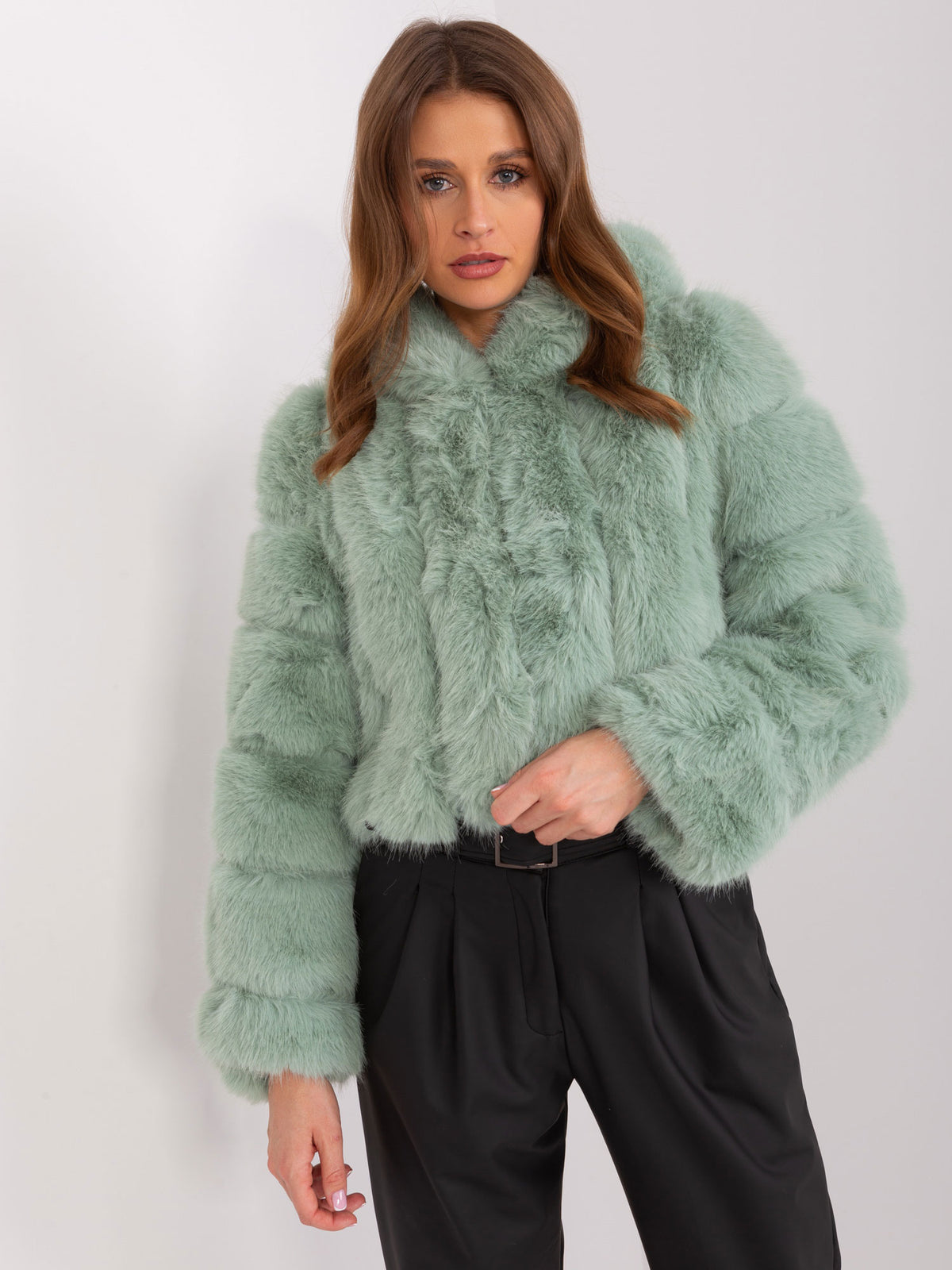 MELFIA Cropped Faux Fur Jacket
