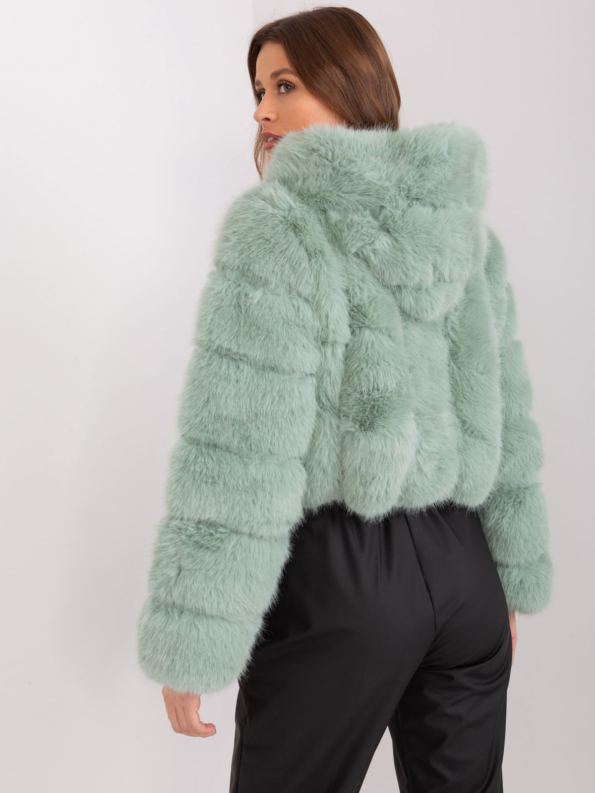 MELFIA Cropped Faux Fur Jacket