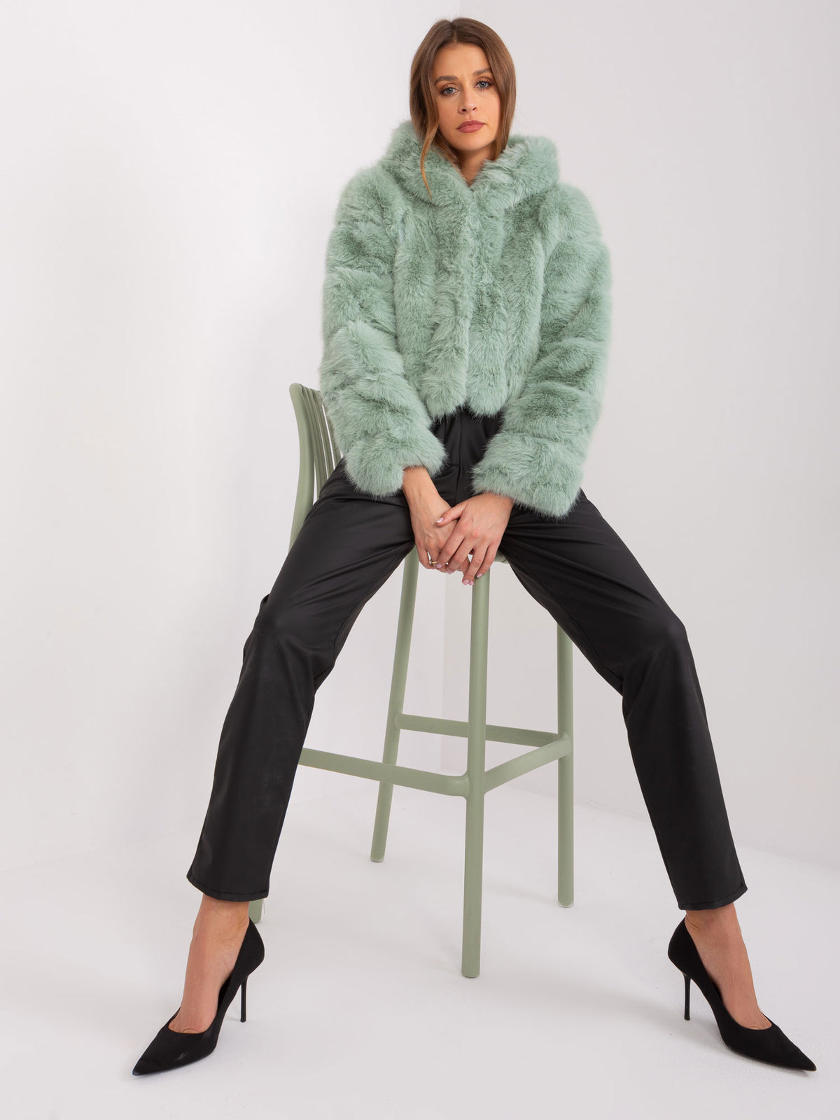 MELFIA Cropped Faux Fur Jacket