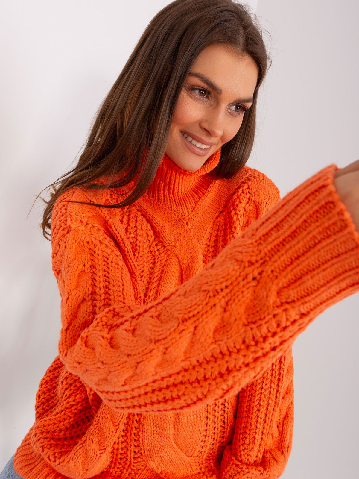 MELFIA – Damen Oversize-Pullover mit Zopfmuster