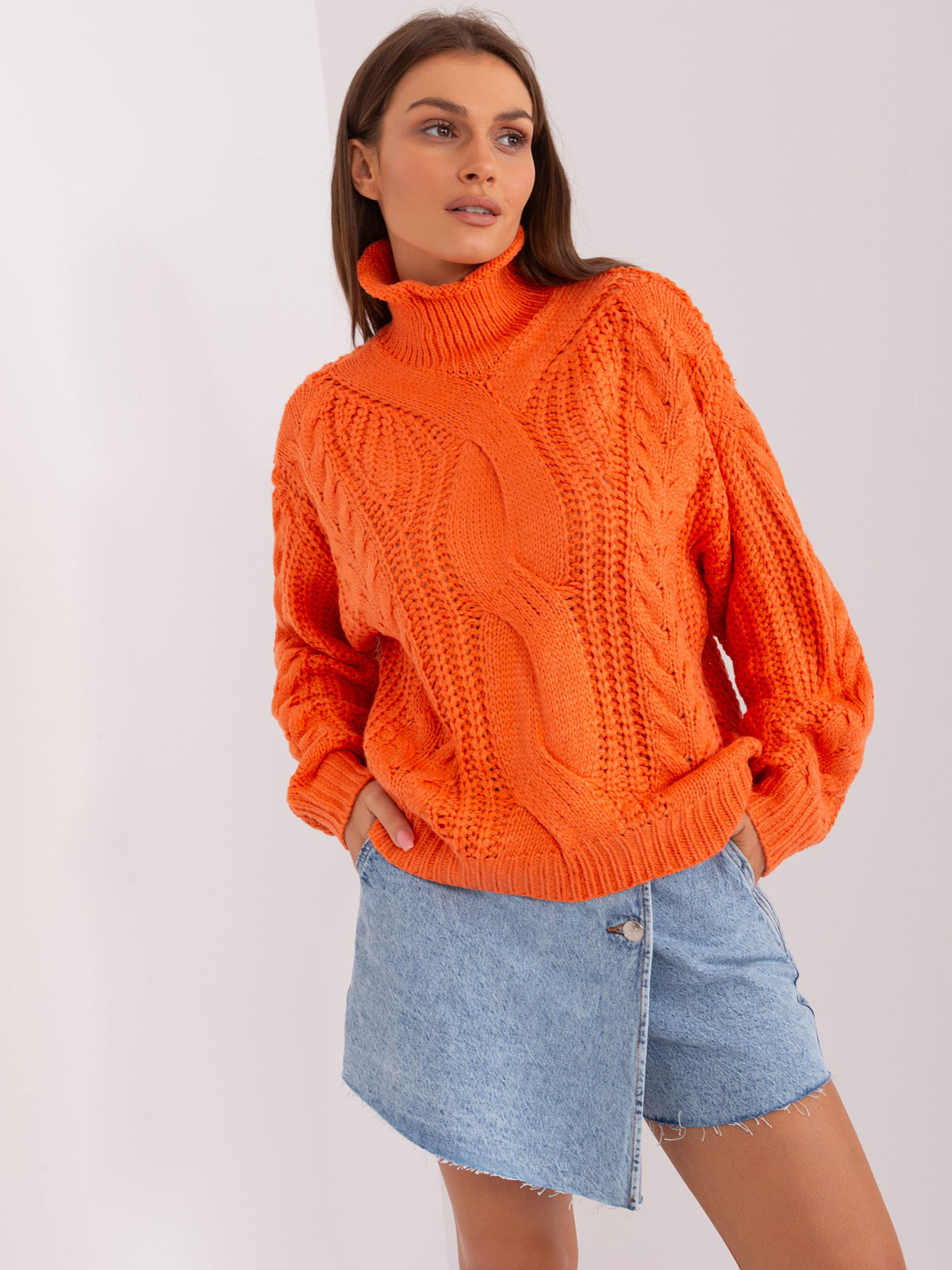 MELFIA – Damen Oversize-Pullover mit Zopfmuster
