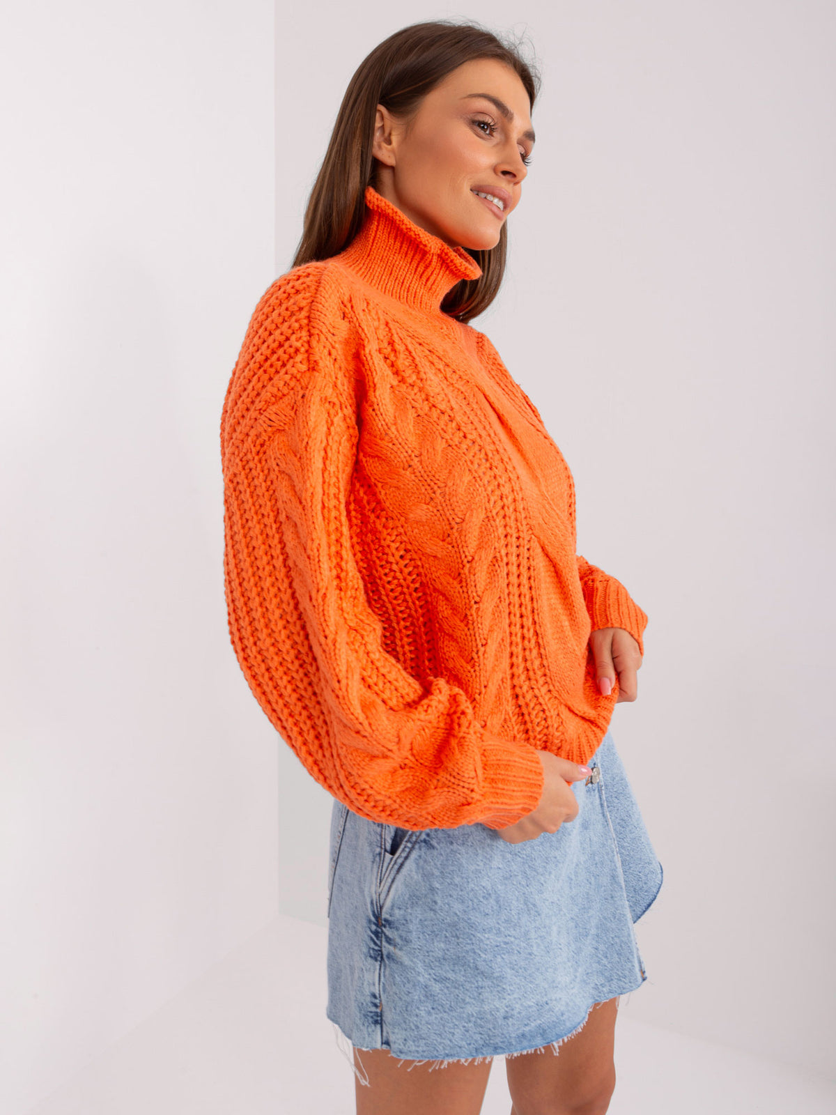 MELFIA – Damen Oversize-Pullover mit Zopfmuster
