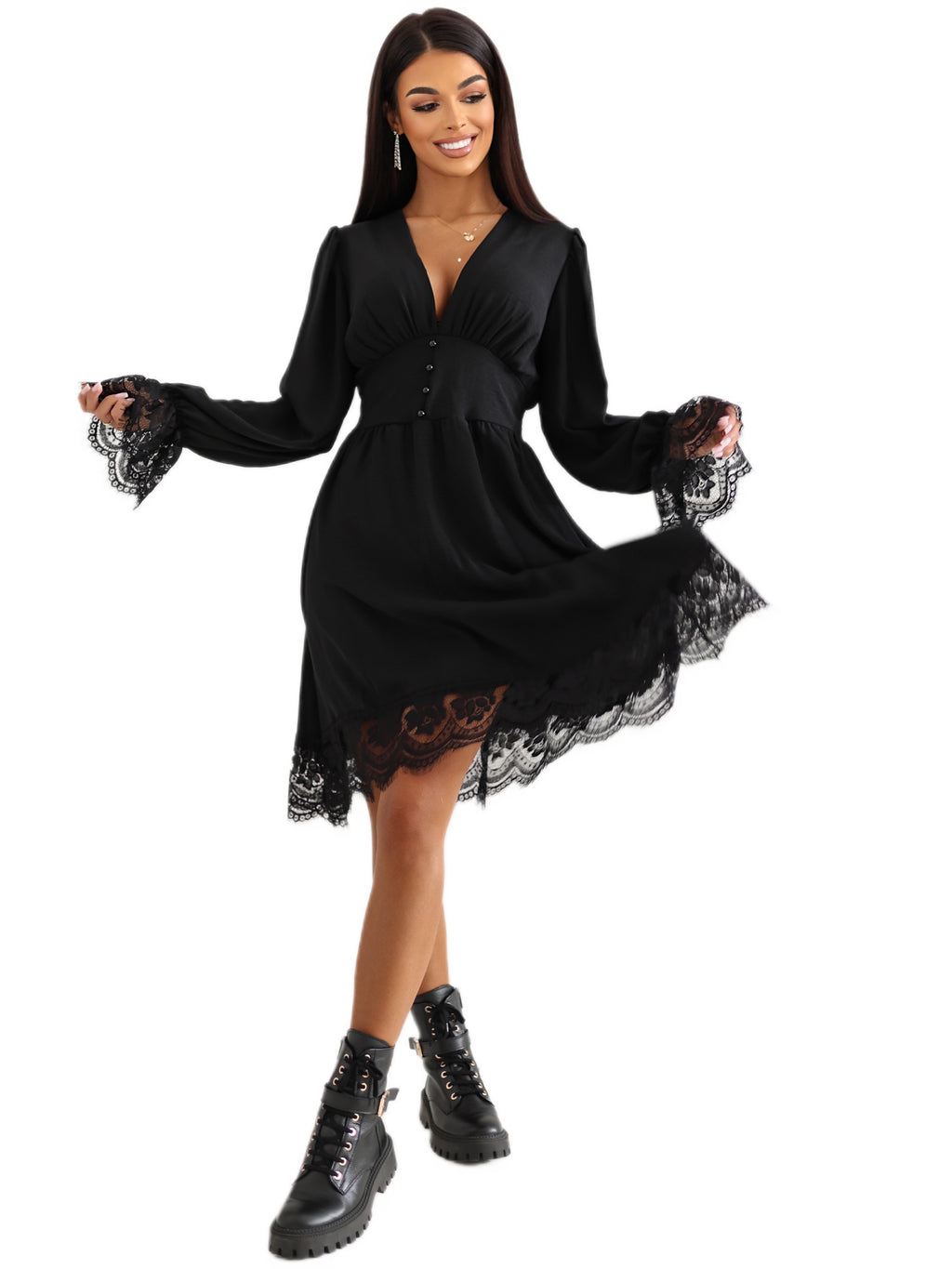 MELFIA ELARA – Elegantes ausgestelltes Kleid mit Taillenabnähern