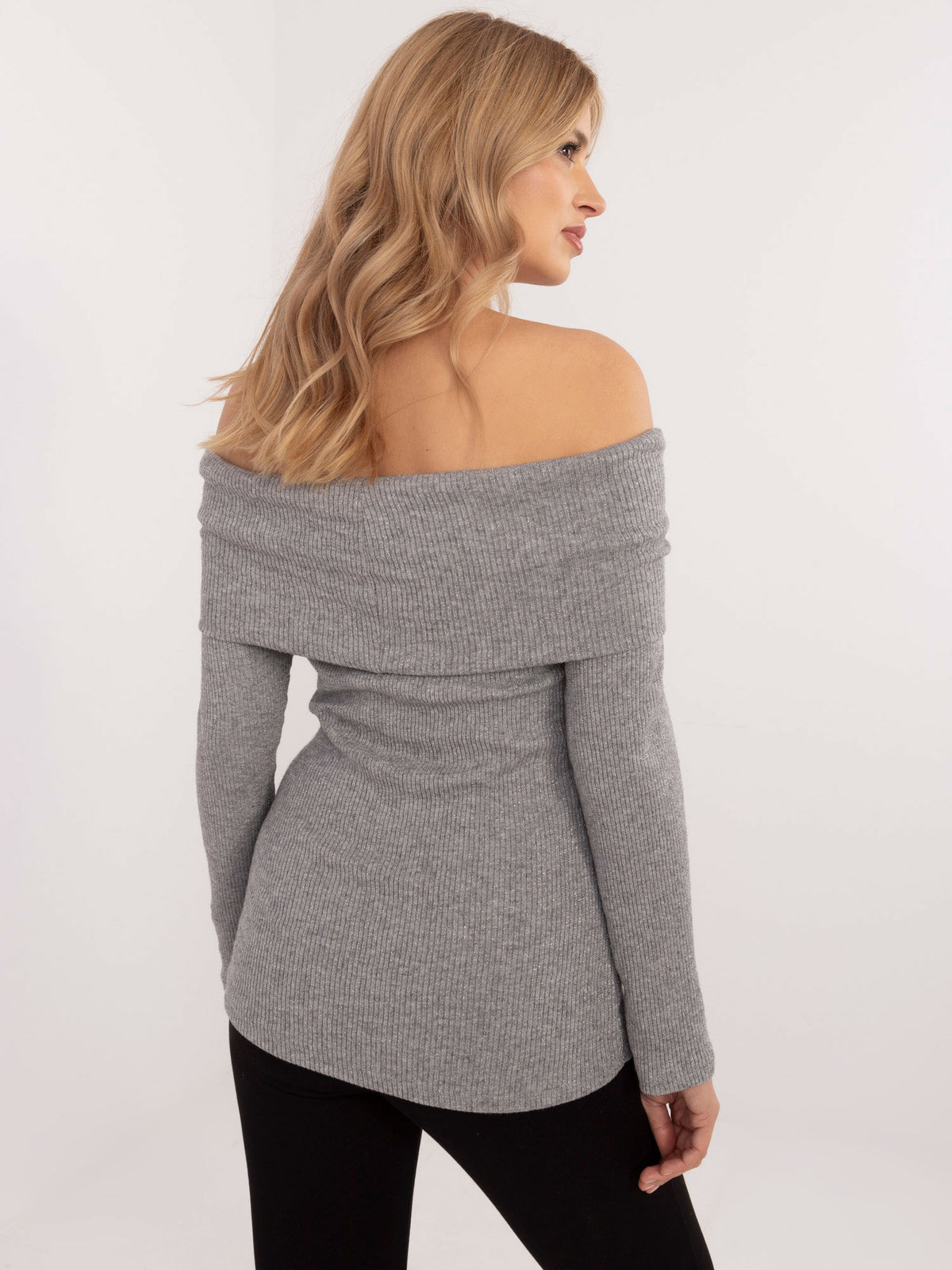 MELFIA Enganliegender Pullover mit Schalkragen