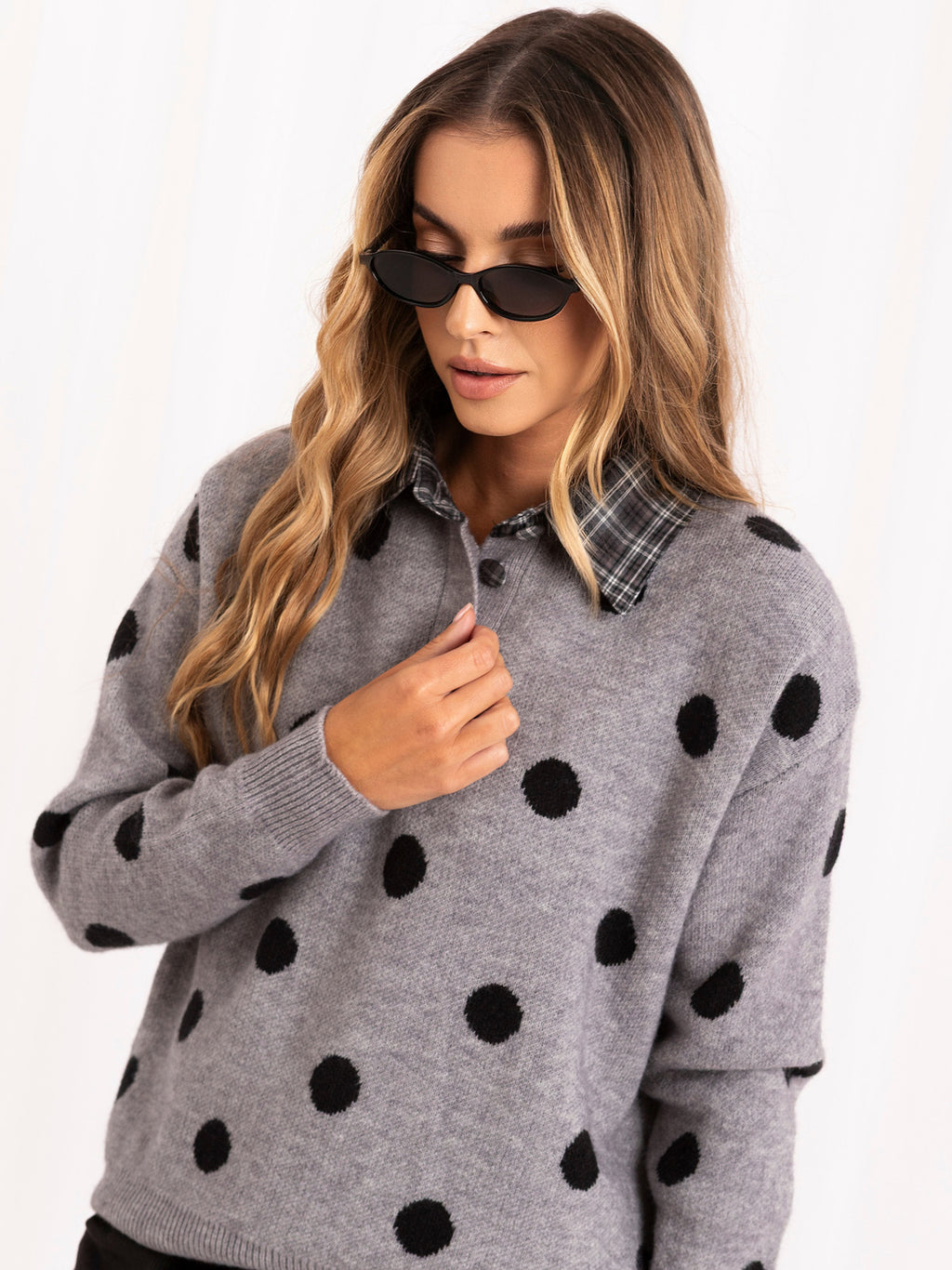 MELFIA – Oversize-Pullover mit Punktmuster