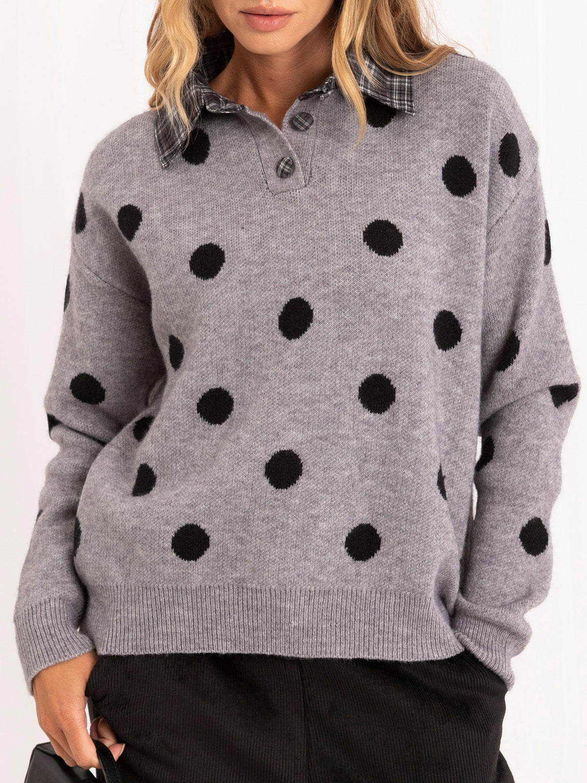 MELFIA – Oversize-Pullover mit Punktmuster