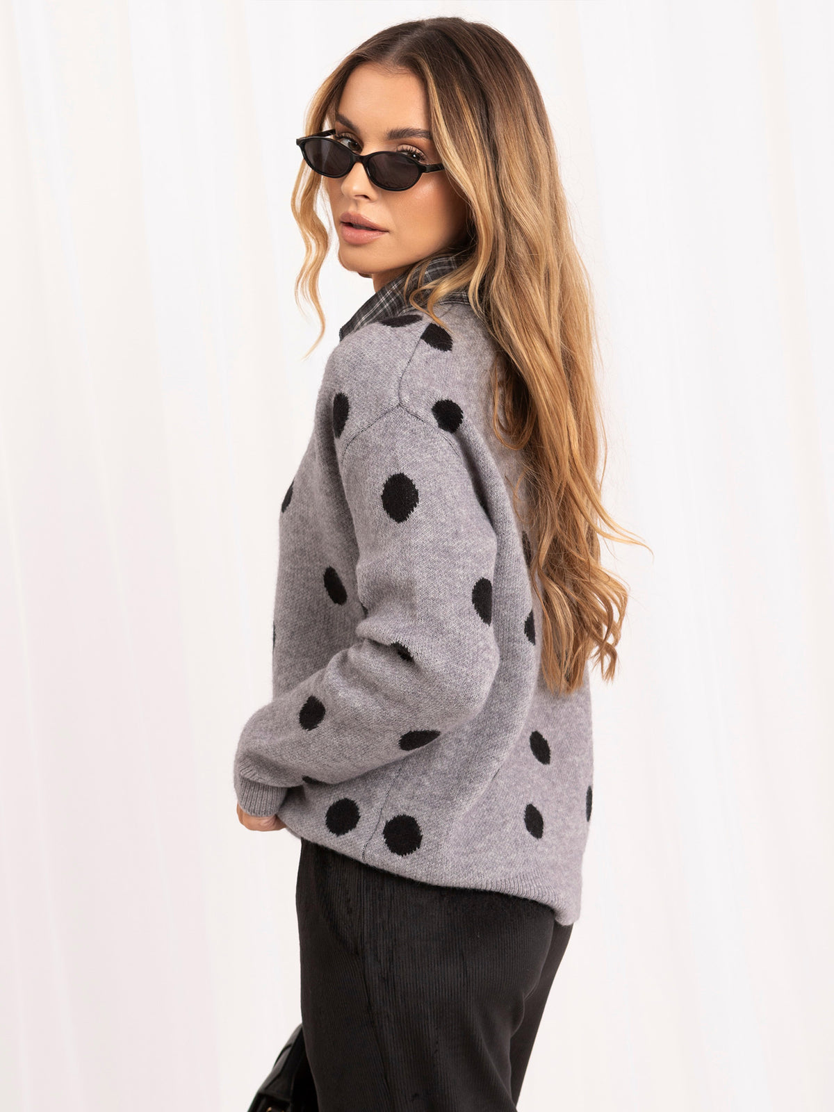 MELFIA – Oversize-Pullover mit Punktmuster