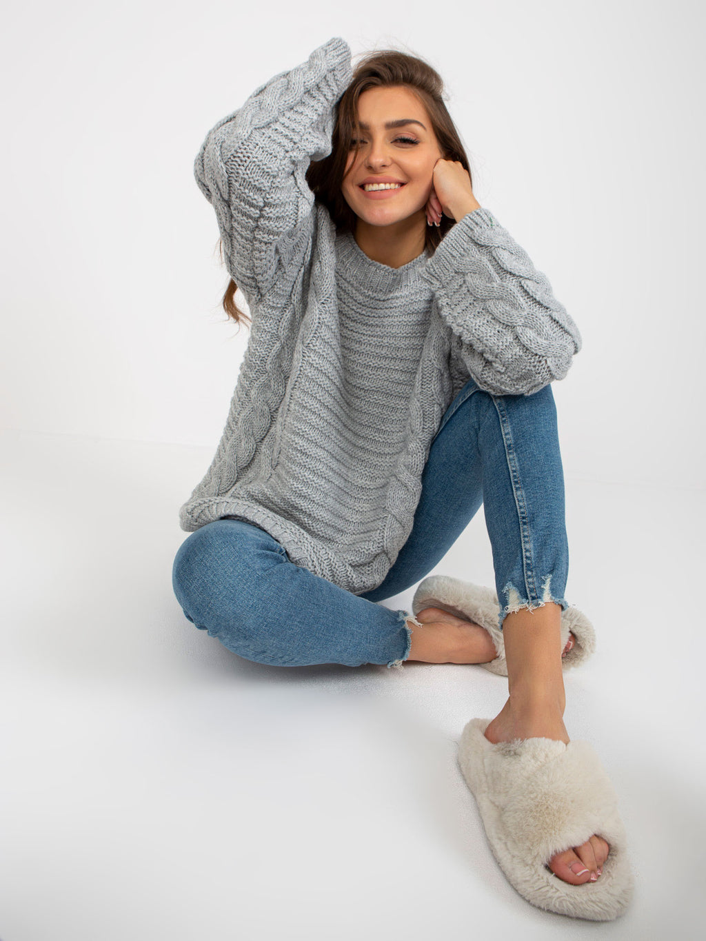 MELFIA – Wollpullover mit markantem Zopfmuster
